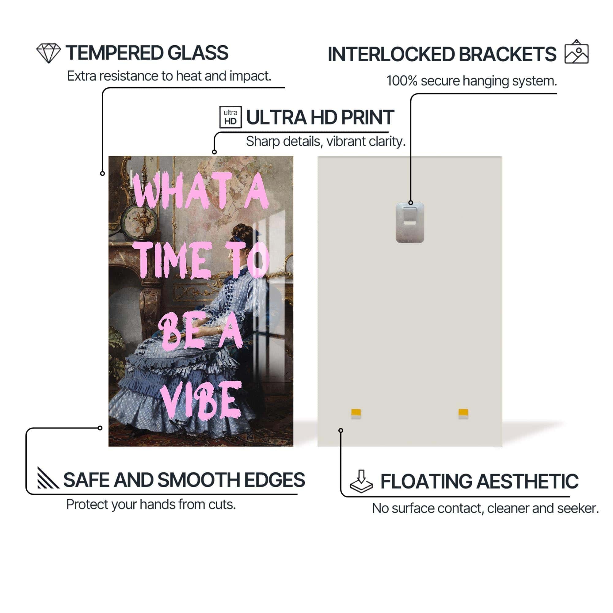 Artronauts Glass Print What A Vibe - Tempered Glass Wall Art