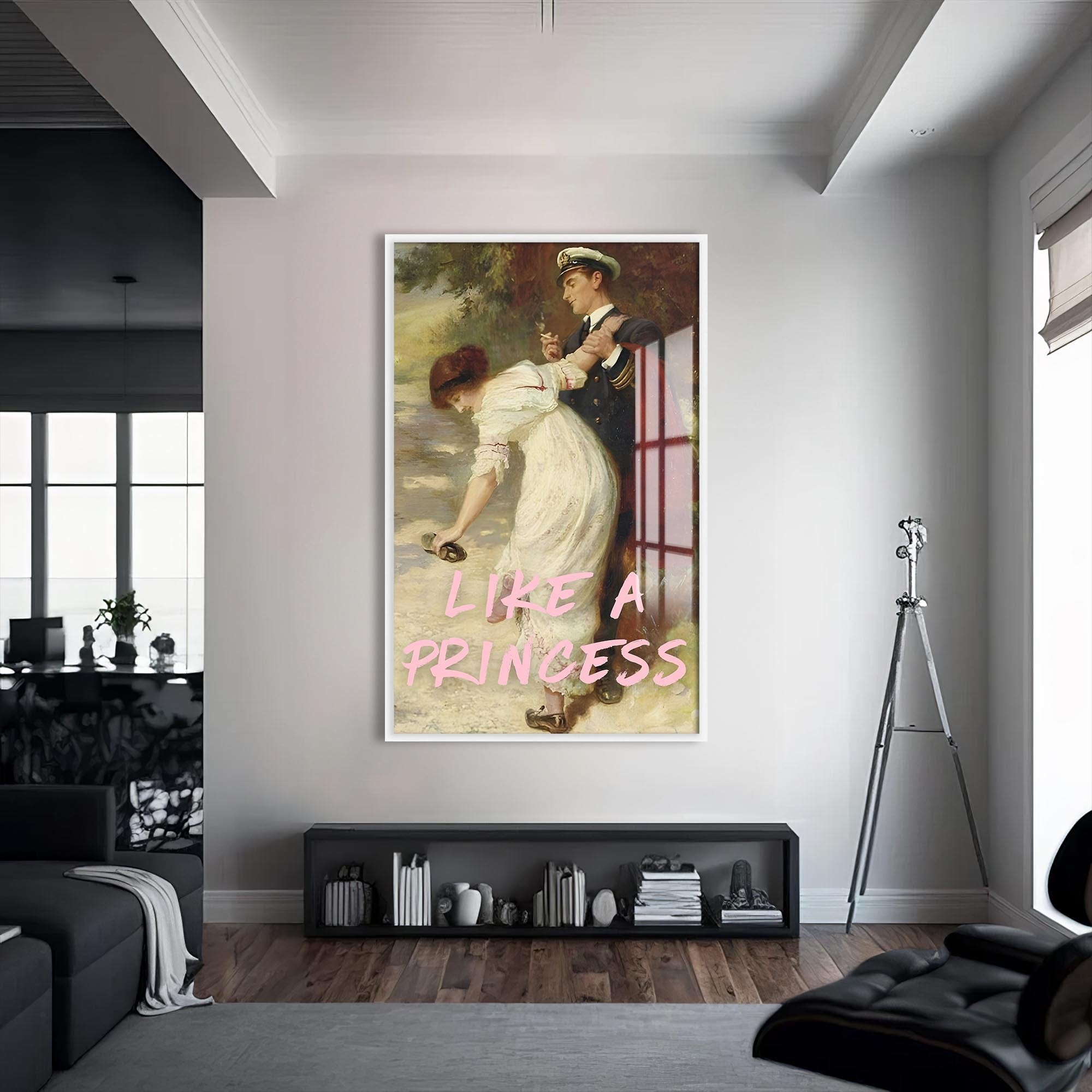Artronauts Glass Print S | 72x46 cm | 28.3"x18.1" / White Like A Princess - Tempered Glass Wall Art