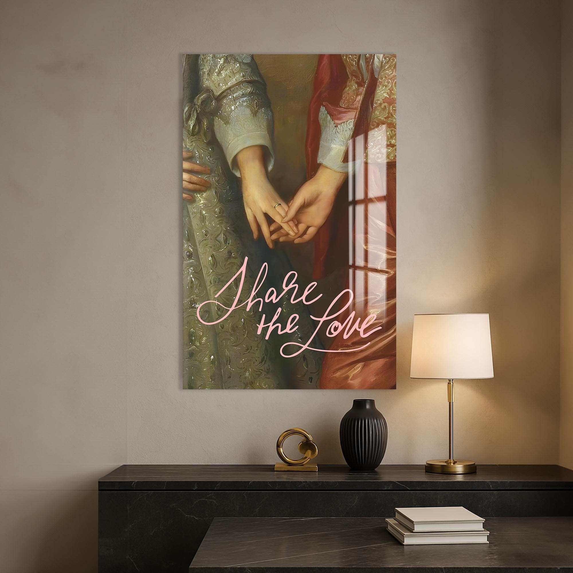 Artronauts Glass Print Share The Love - Tempered Glass Wall Art