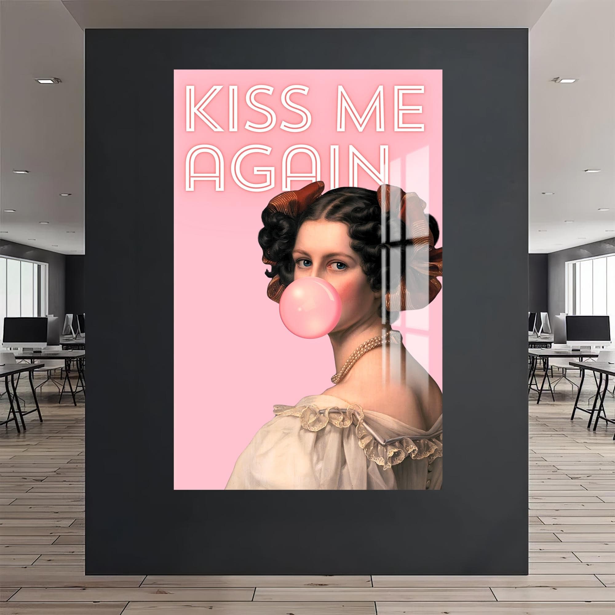 Artronauts Glass Print Kiss Me Again - Tempered Glass Wall Art