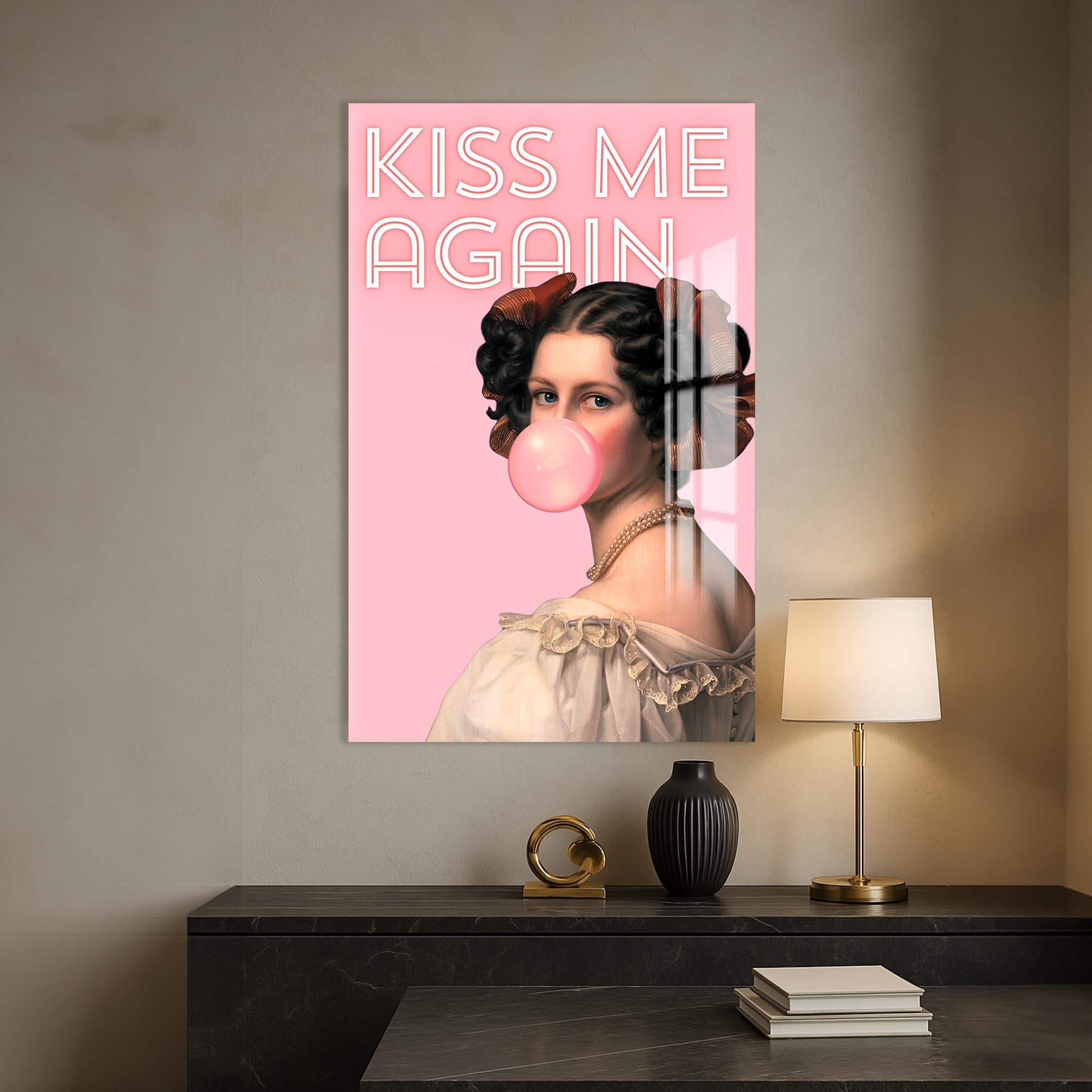 Artronauts Glass Print Kiss Me Again - Tempered Glass Wall Art