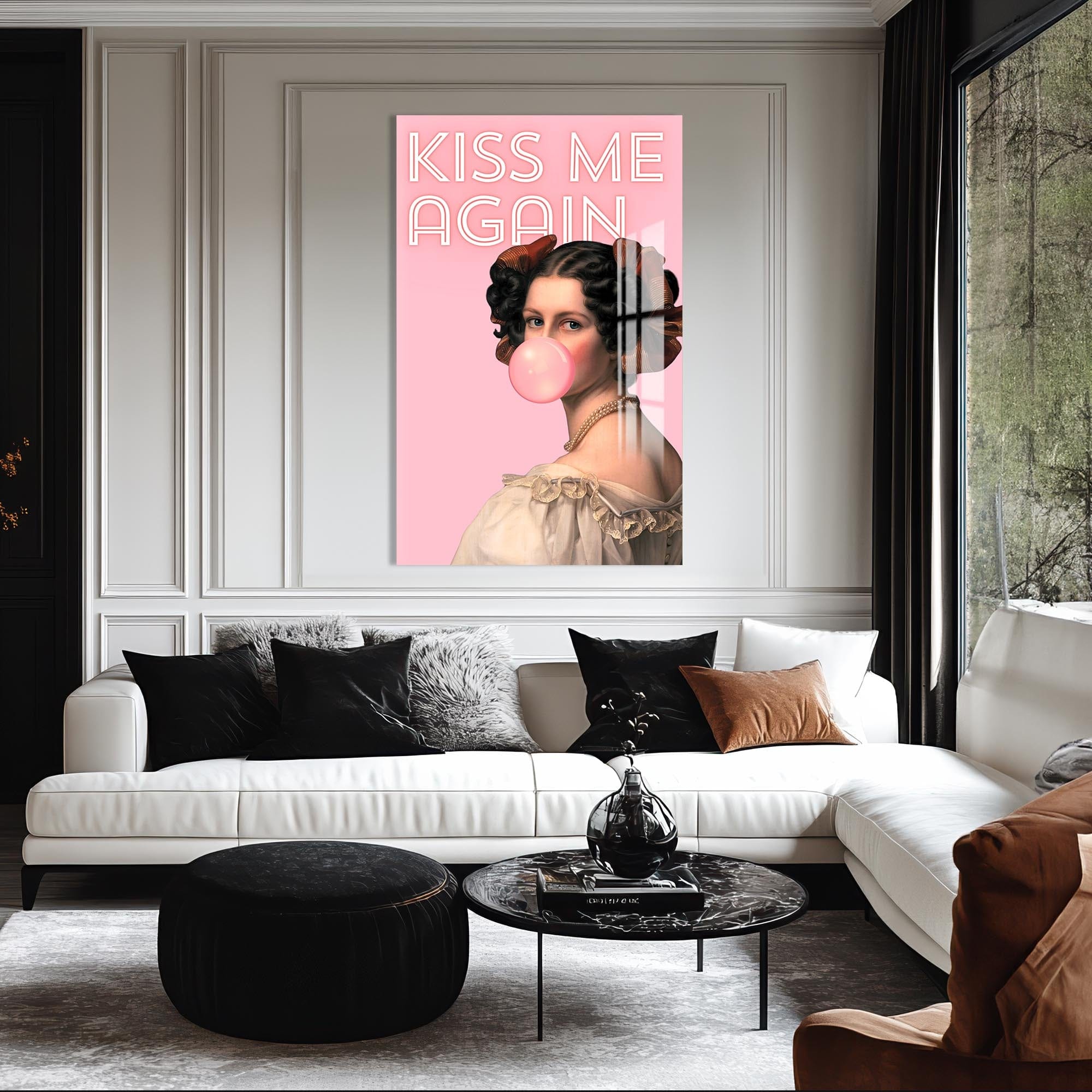 Artronauts Glass Print Kiss Me Again - Tempered Glass Wall Art