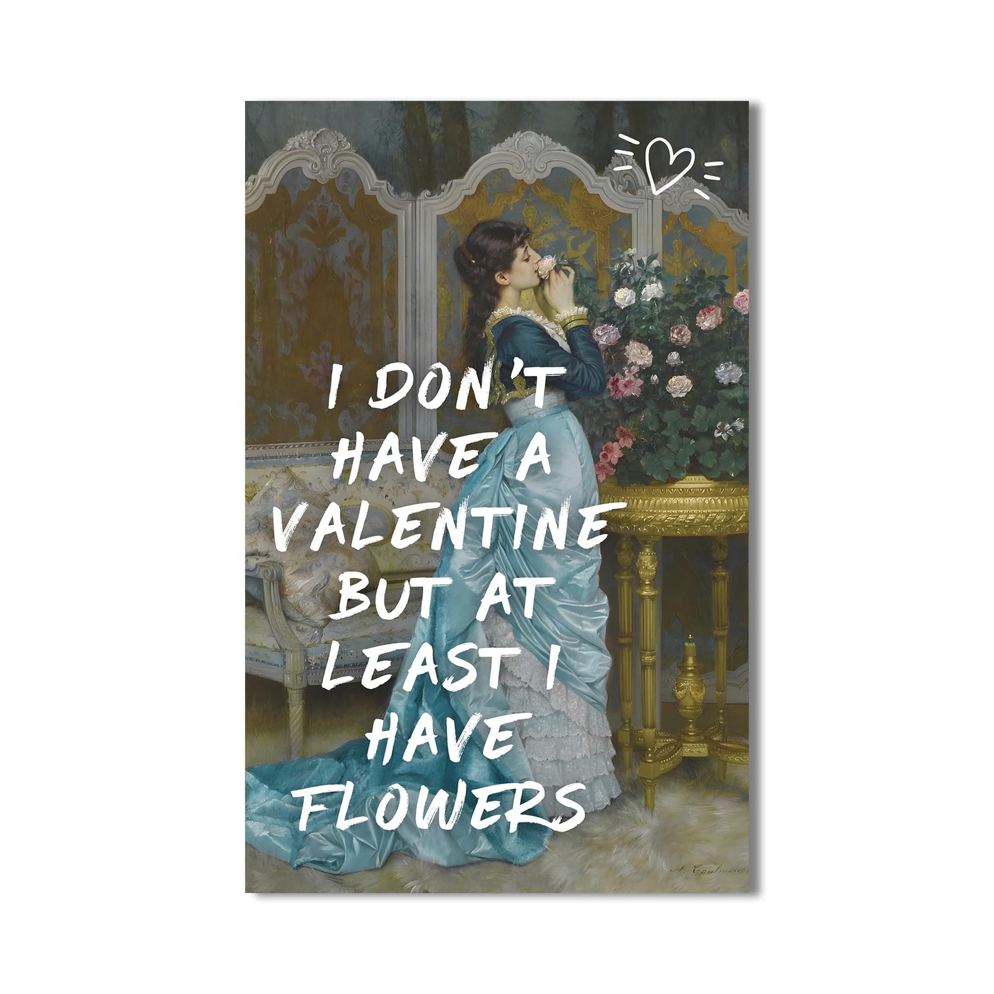 Artronauts Glass Print Valentine Flowers Quote - Tempered Glass Wall Art