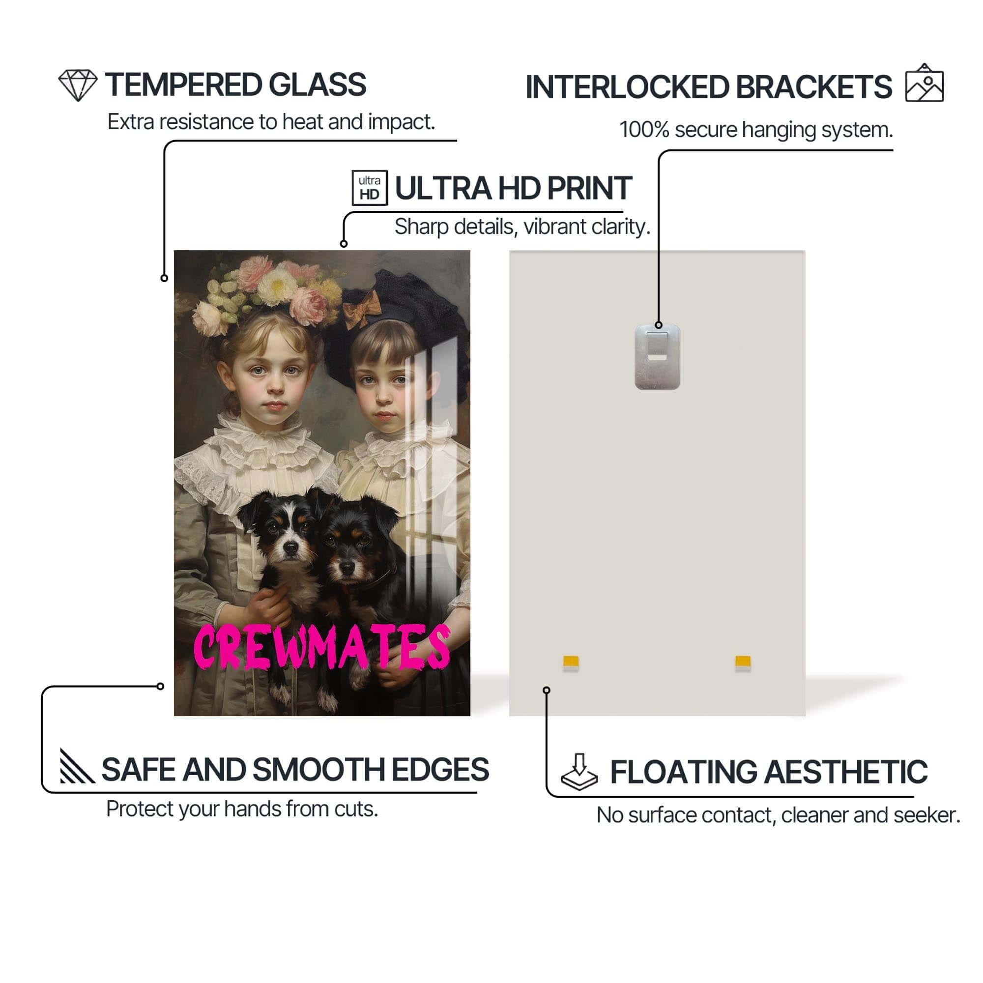 Artronauts Glass Print Crewmates - Tempered Glass Wall Art