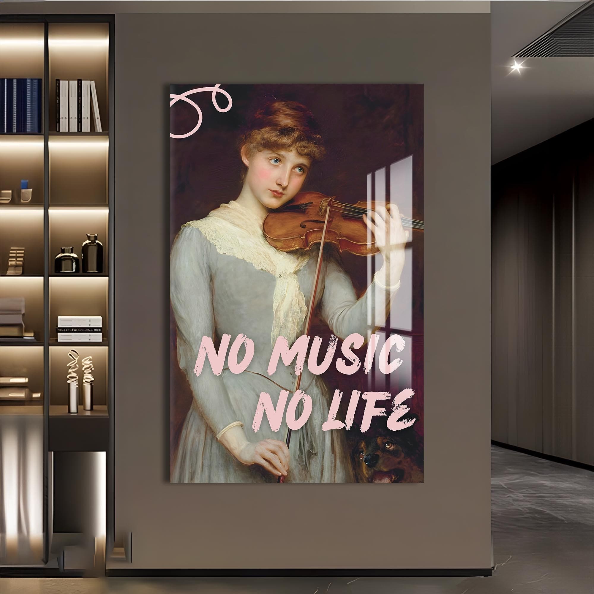 Artronauts Glass Print No Music No Life - Tempered Glass Wall Art