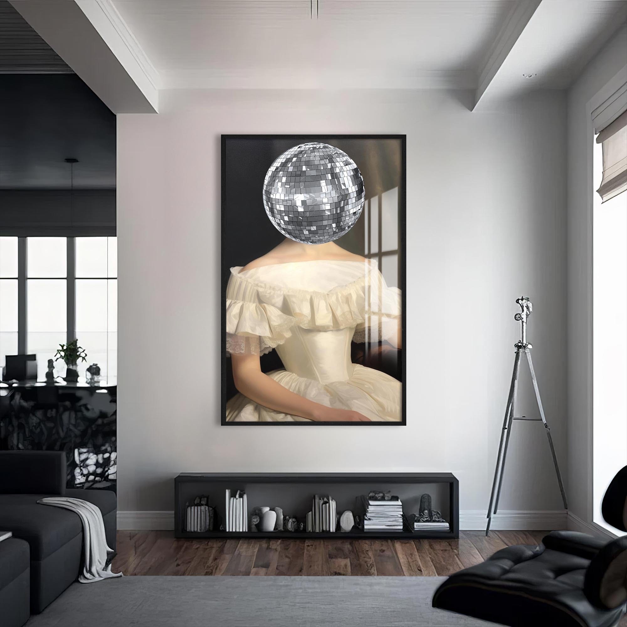 Artronauts Glass Print S | 72x46 cm | 28.3"x18.1" / Black Disco Bride - Tempered Glass Wall Art