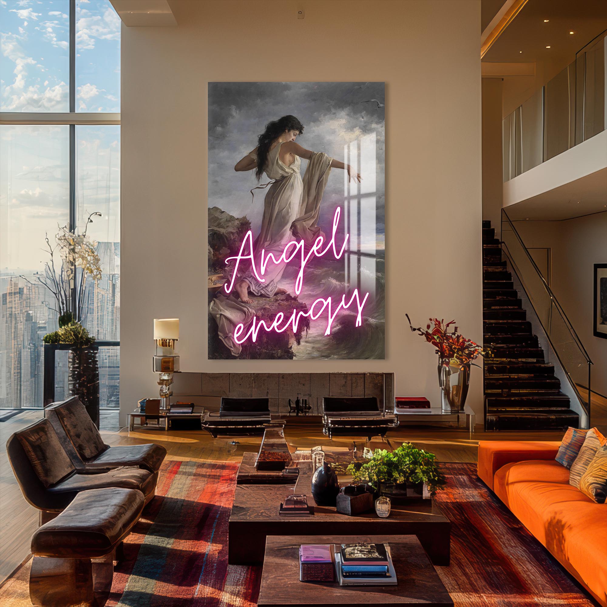 Artronauts Glass Print Angel Energy - Tempered Glass Wall Art