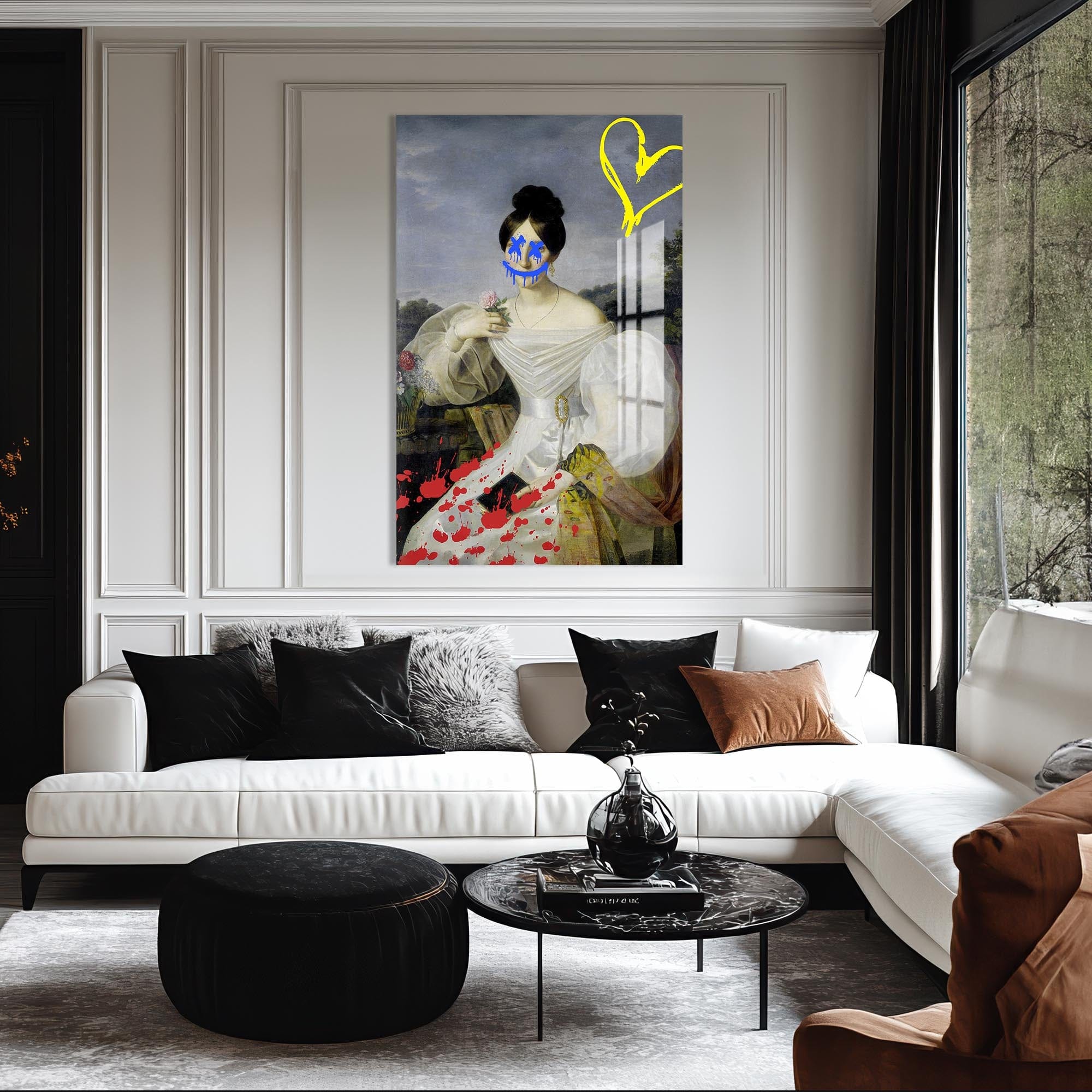 Artronauts Glass Print Graffiti Romance - Tempered Glass Wall Art