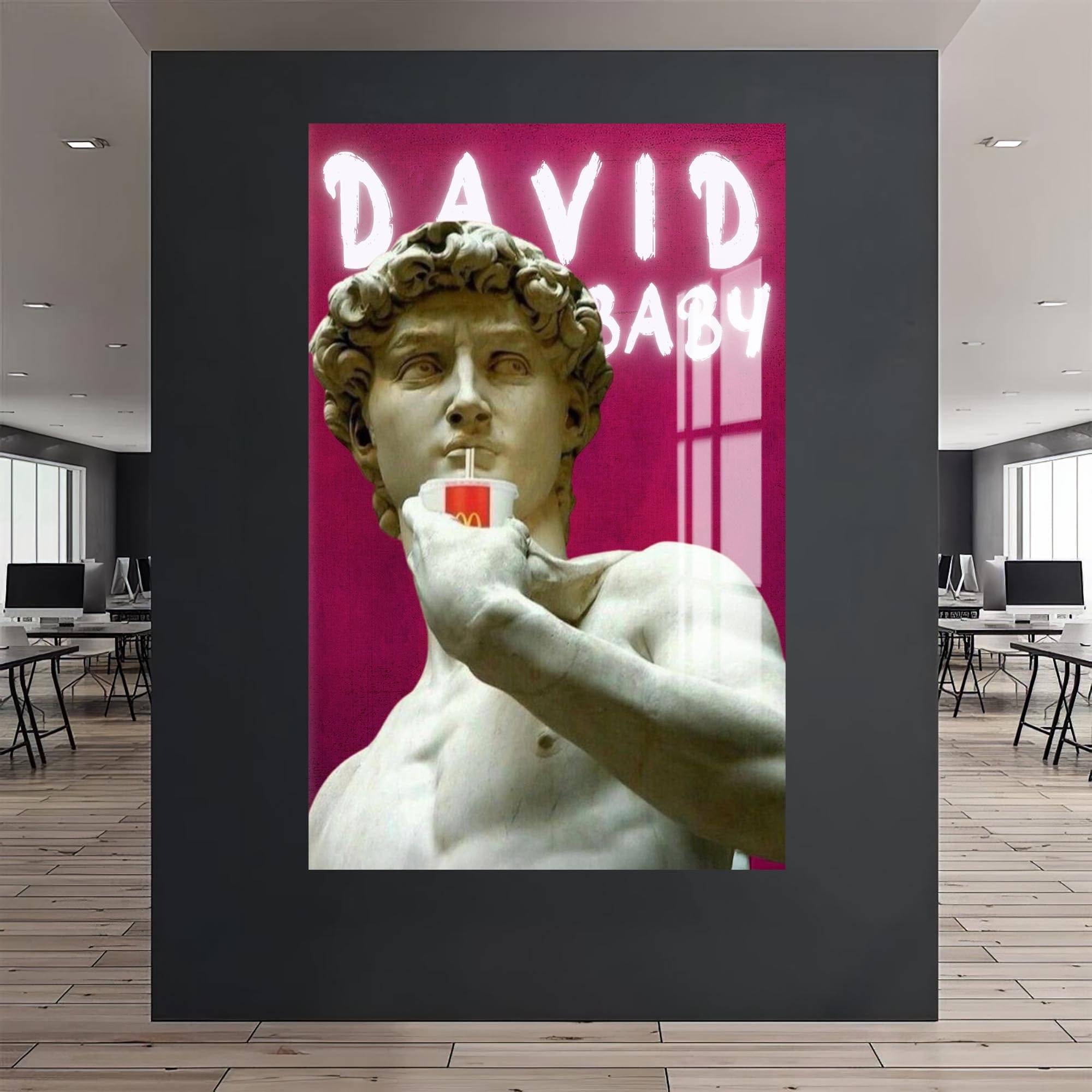 Artronauts Glass Print David Baby - Tempered Glass Wall Art