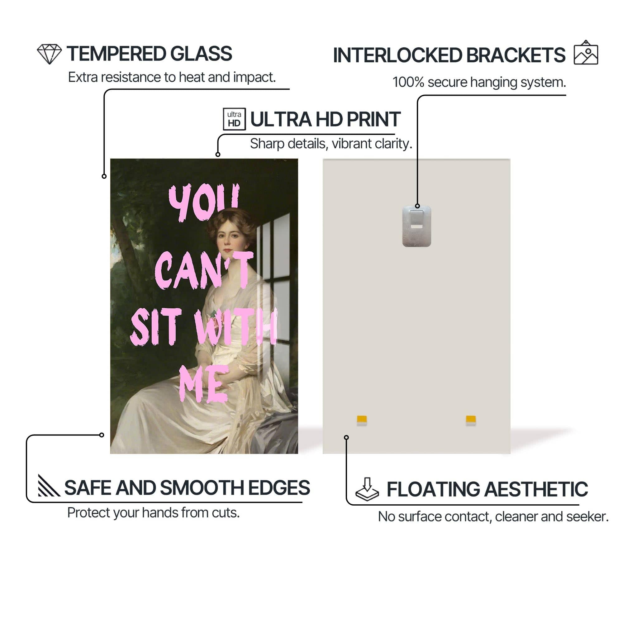 Artronauts Glass Print You Can’t Sit With Me - Tempered Glass Wall Art