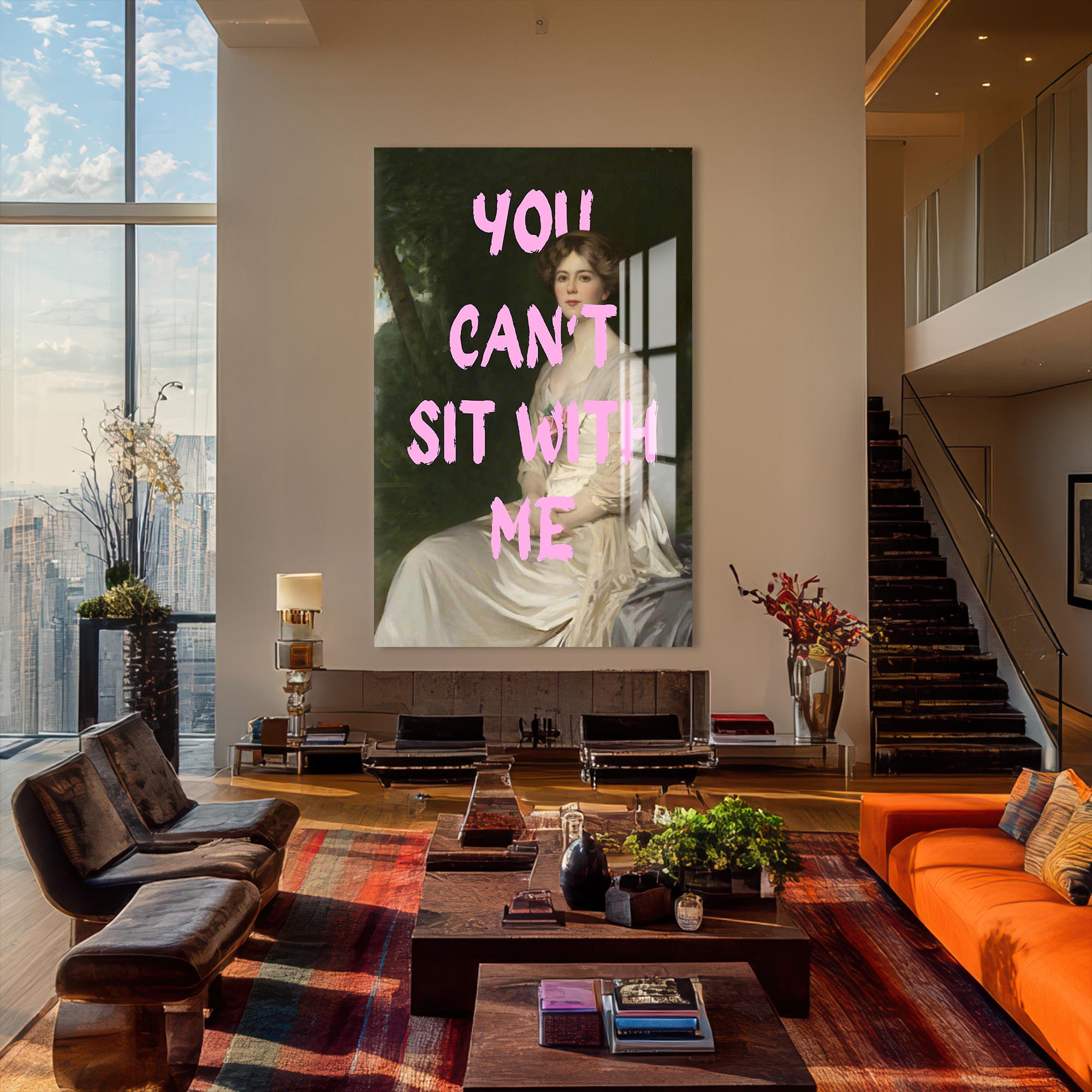 Artronauts Glass Print You Can’t Sit With Me - Tempered Glass Wall Art
