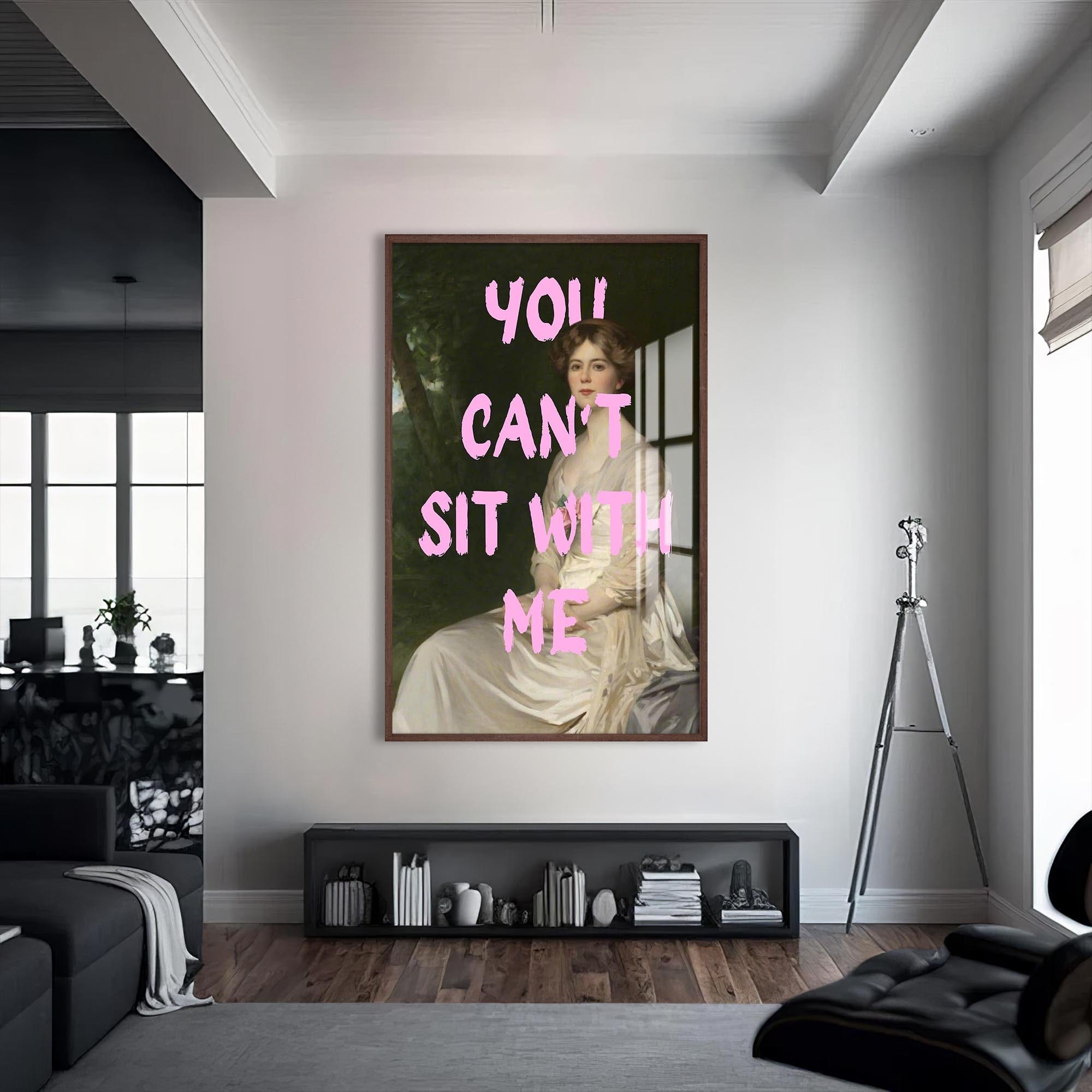 Artronauts Glass Print S | 72x46 cm | 28.3"x18.1" / Walnut You Can’t Sit With Me - Tempered Glass Wall Art