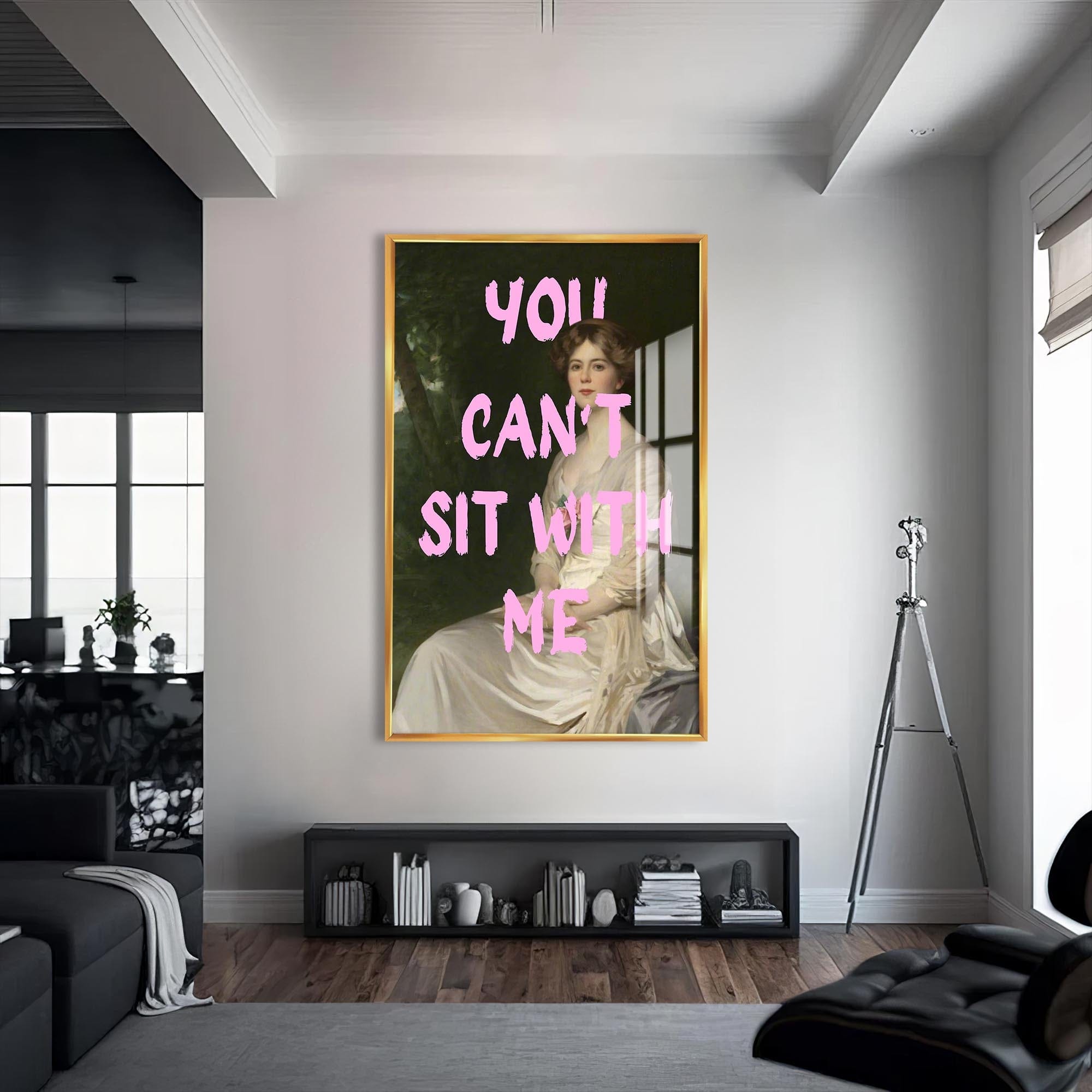 Artronauts Glass Print S | 72x46 cm | 28.3"x18.1" / Gold You Can’t Sit With Me - Tempered Glass Wall Art