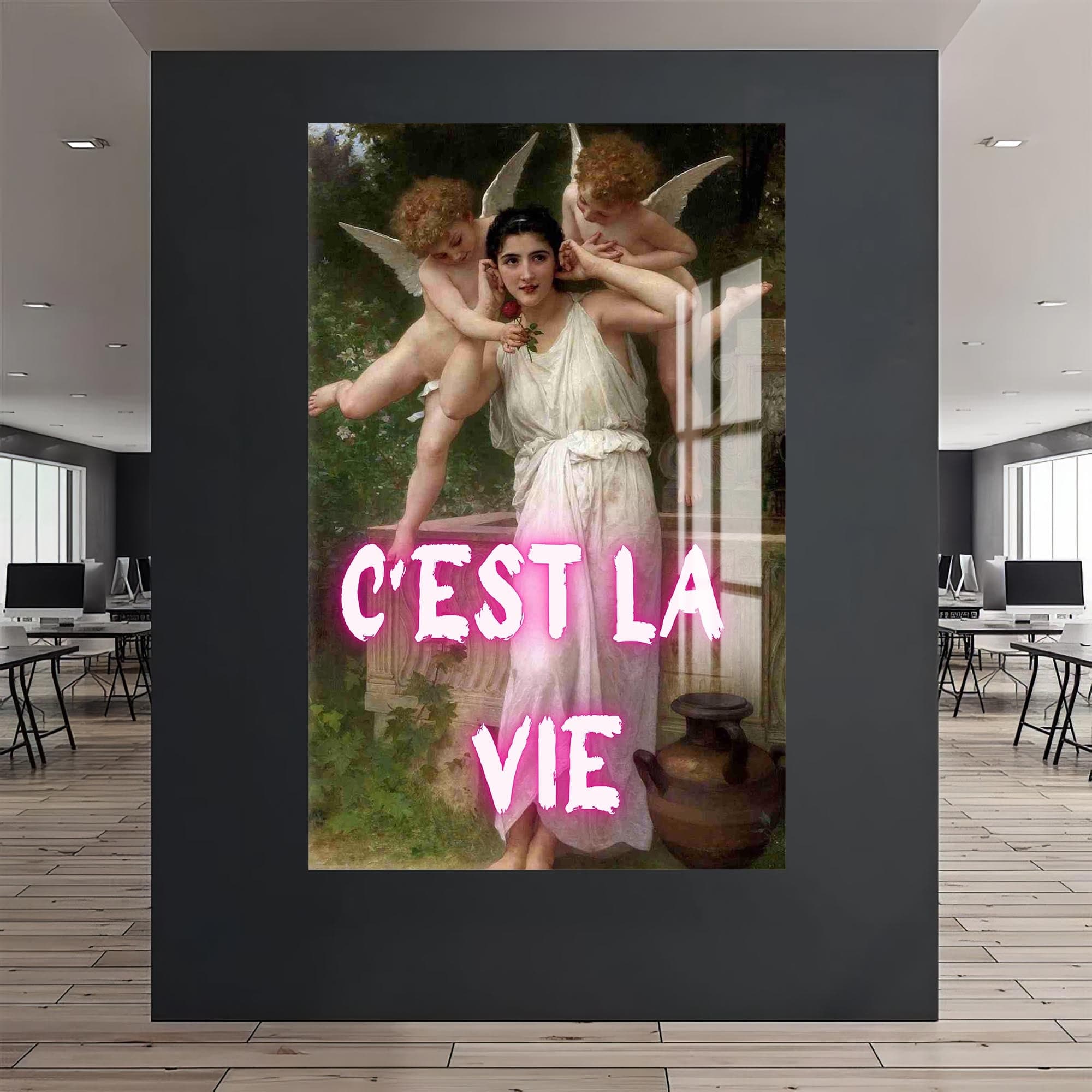 Artronauts Glass Print C’EST LA VIE - Tempered Glass Wall Art