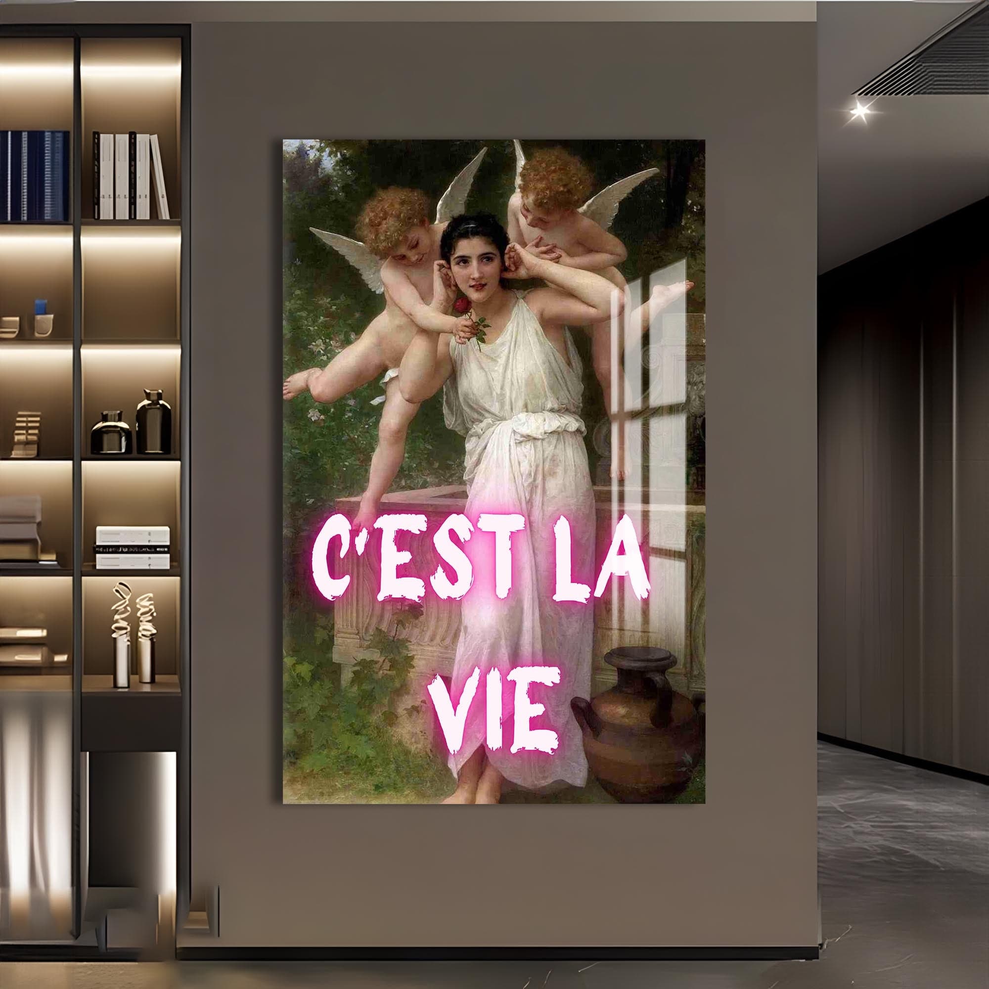 Artronauts Glass Print C’EST LA VIE - Tempered Glass Wall Art