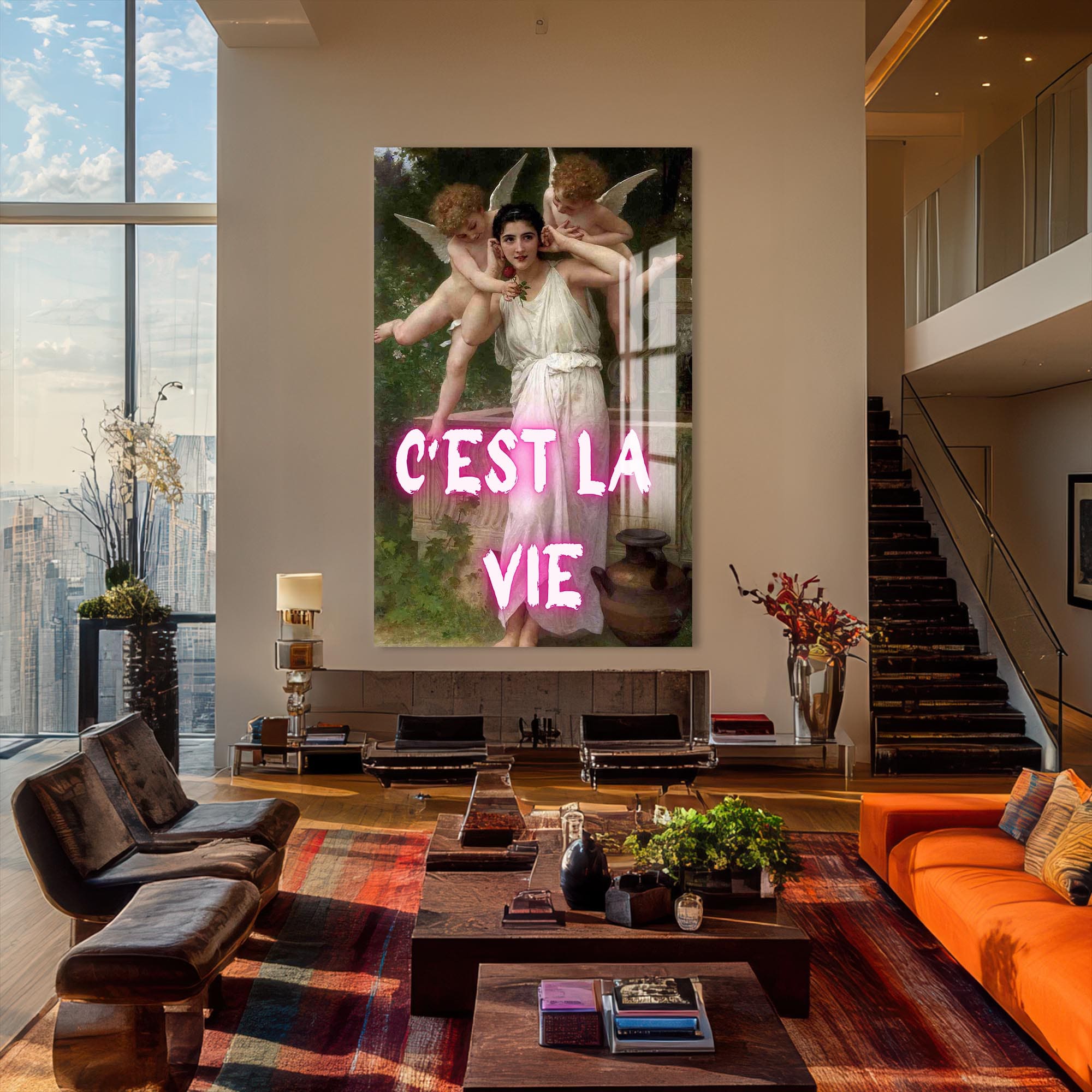 Artronauts Glass Print C’EST LA VIE - Tempered Glass Wall Art
