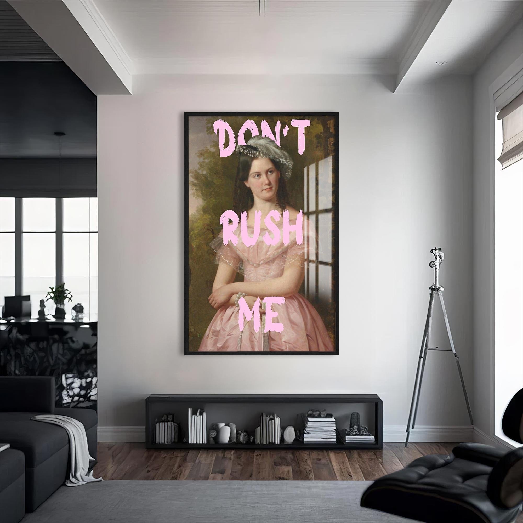Artronauts Glass Print S | 72x46 cm | 28.3"x18.1" / Black Don’t Rush Me - Tempered Glass Wall Art