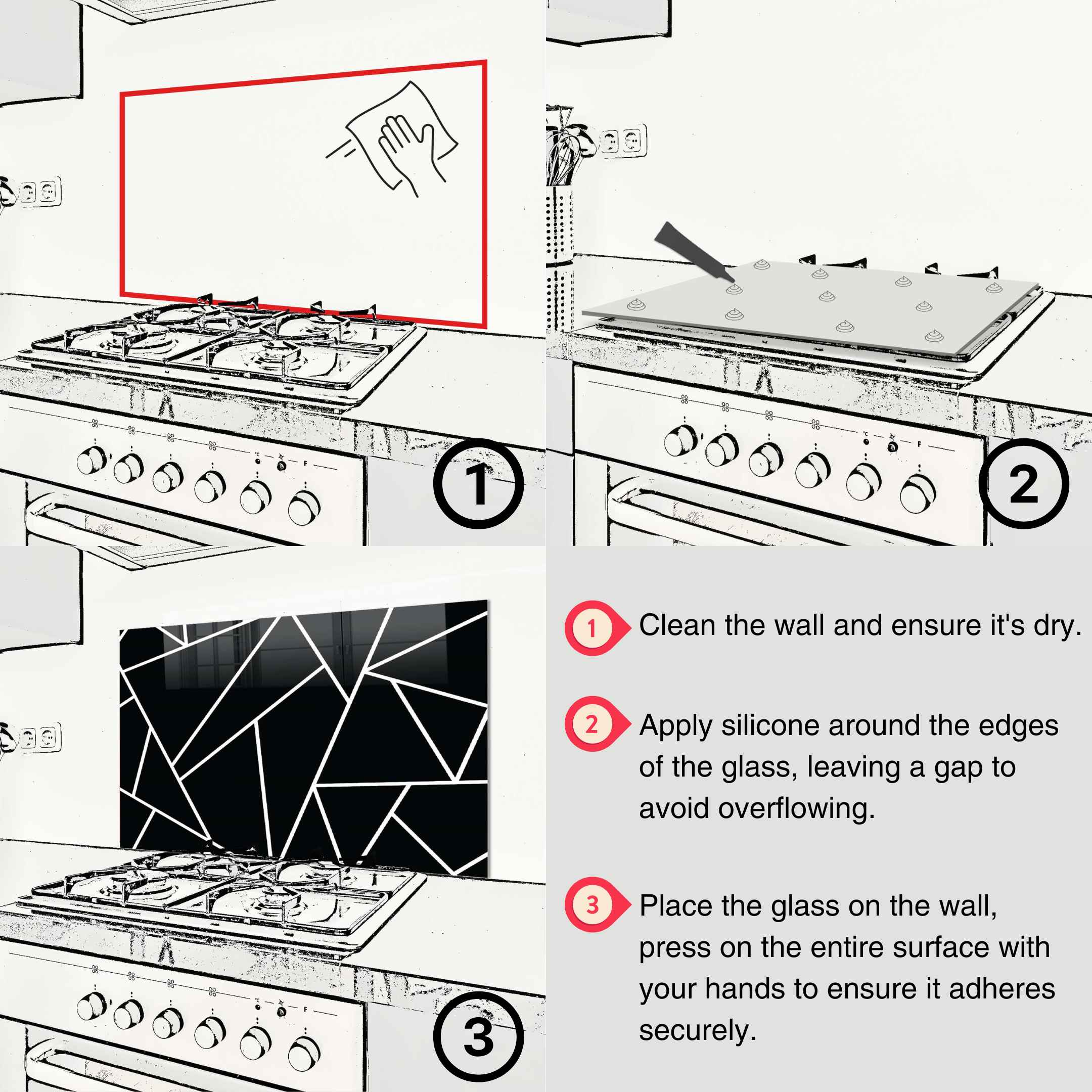 Artronauts Glass Print Red Wine - Glass Splashback