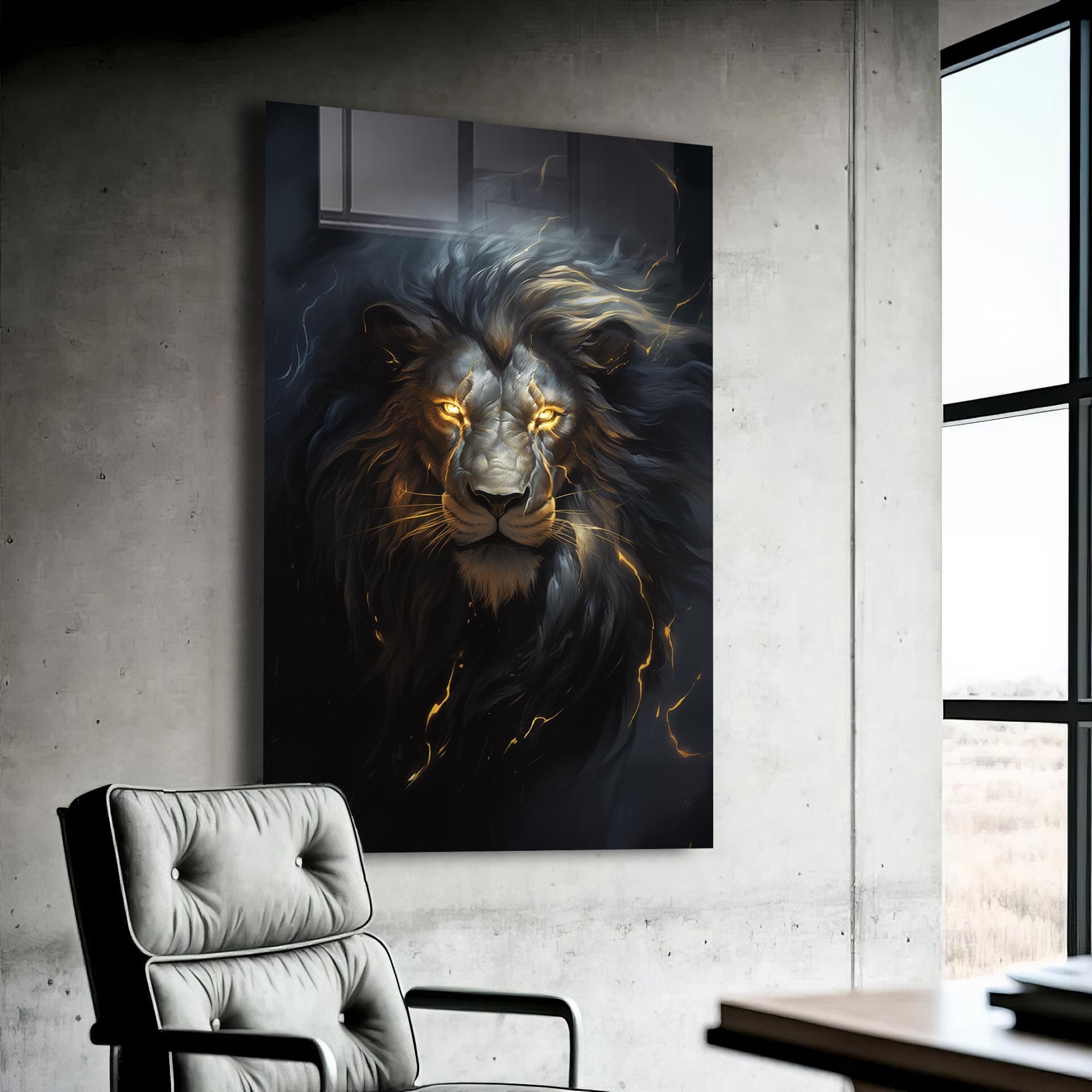 Artronauts Glass Print Zeus Lion - Tempered Glass Wall Art