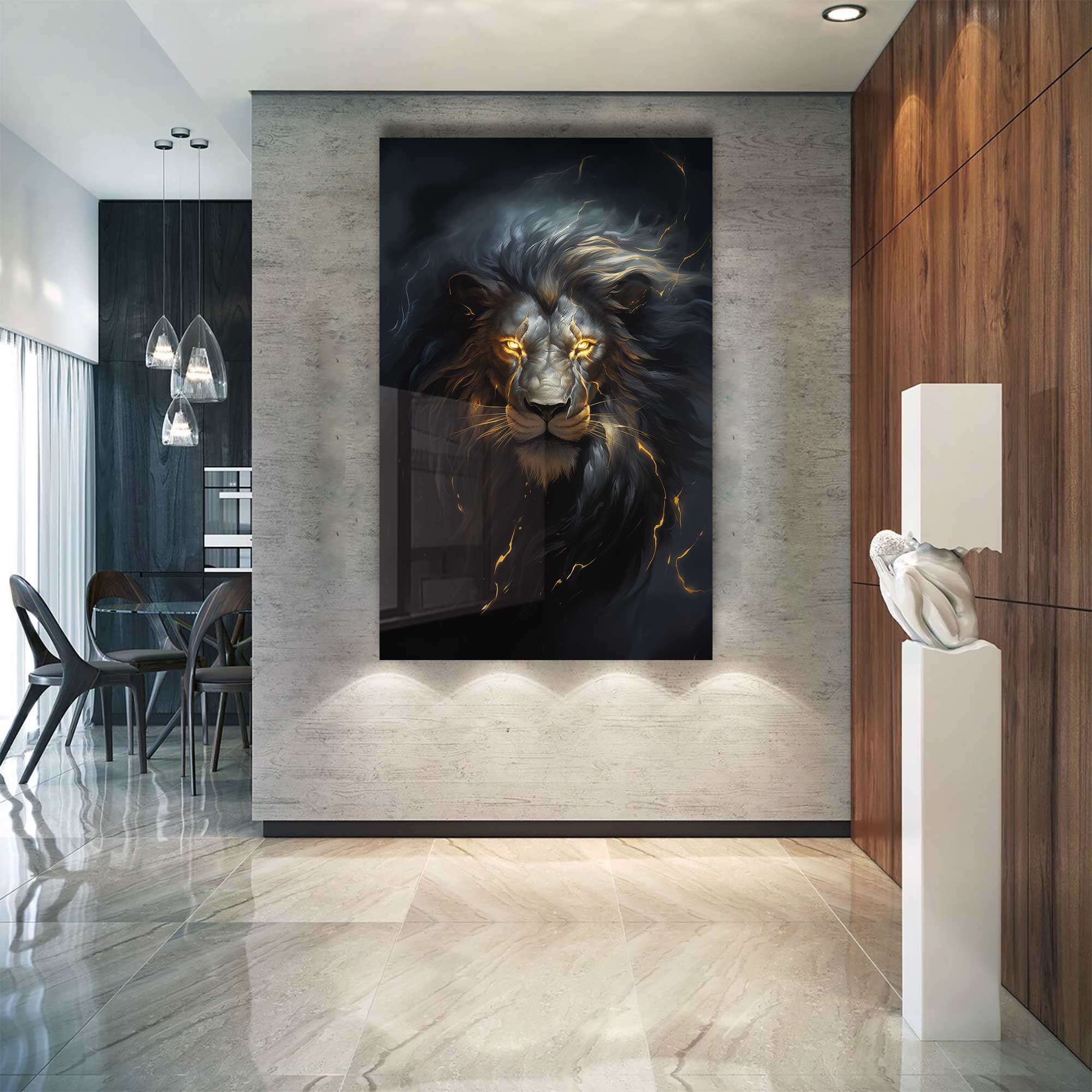 Artronauts Glass Print Zeus Lion - Tempered Glass Wall Art
