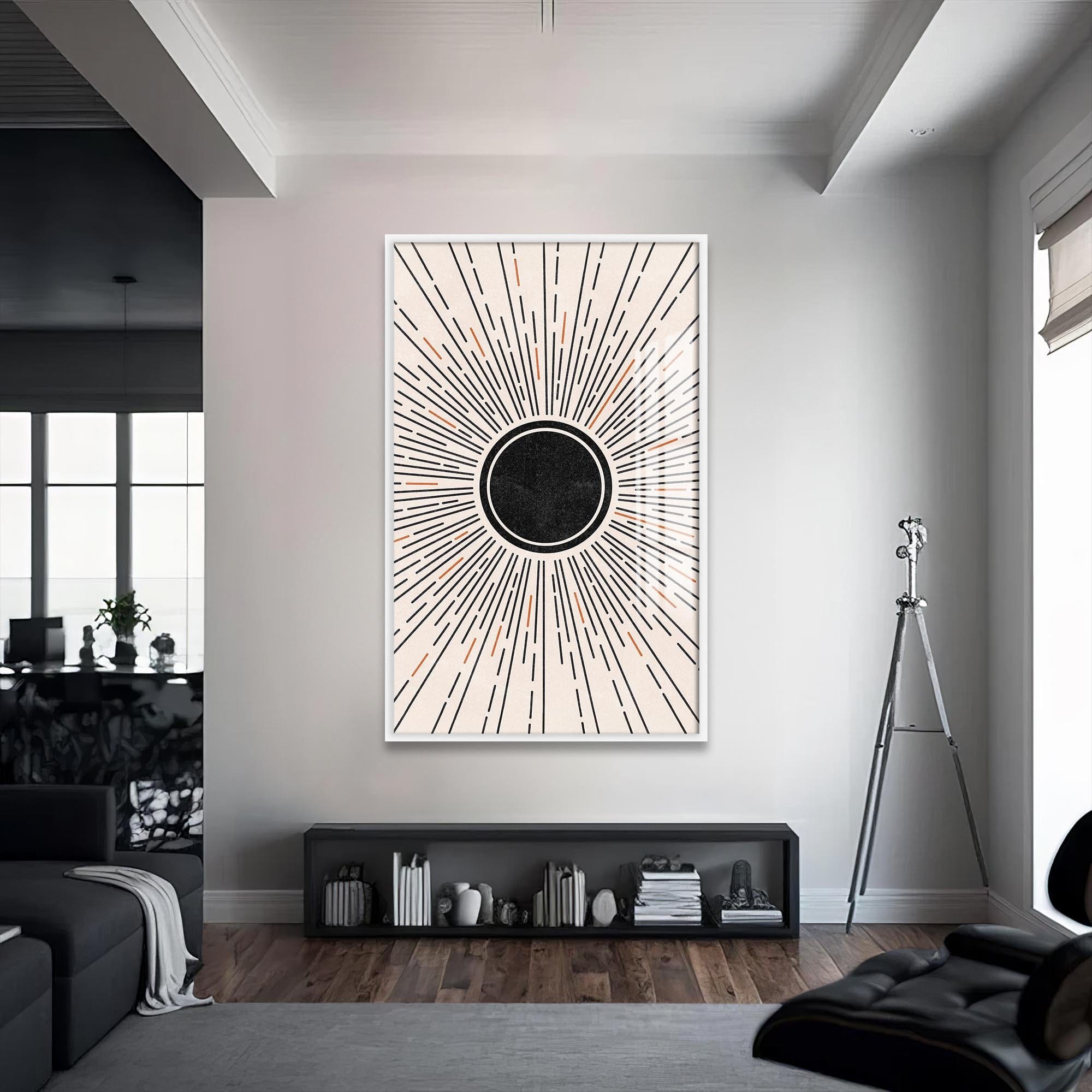 Solar Eclipse Burst– Bohemian Tempered Glass Wall Art