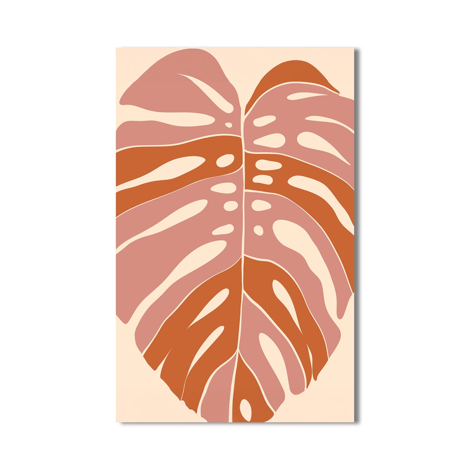 Blush Monstera– Bohemian Tempered Glass Wall Art