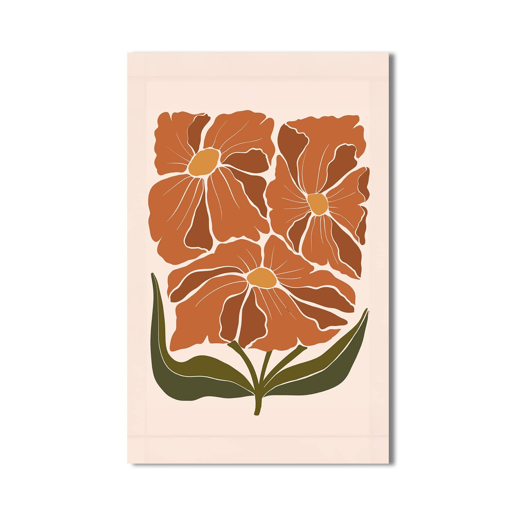 Artronauts Glass Print Terracotta Floral Trio– Bohemian Tempered Glass Wall Art