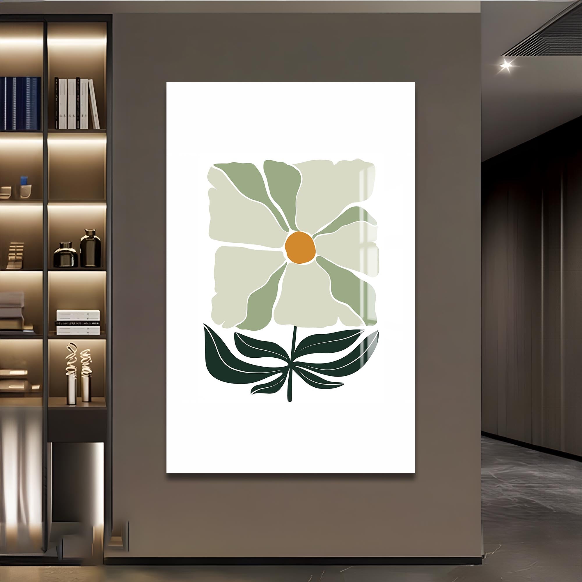 Soft Ivory Bloom– Bohemian Tempered Glass Wall Art