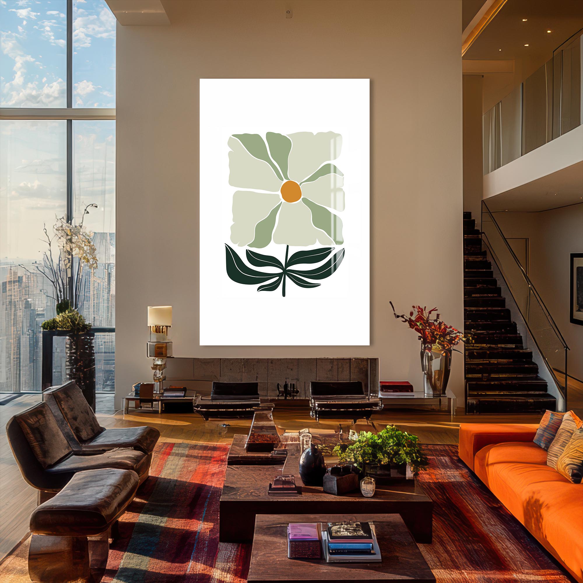 Soft Ivory Bloom– Bohemian Tempered Glass Wall Art