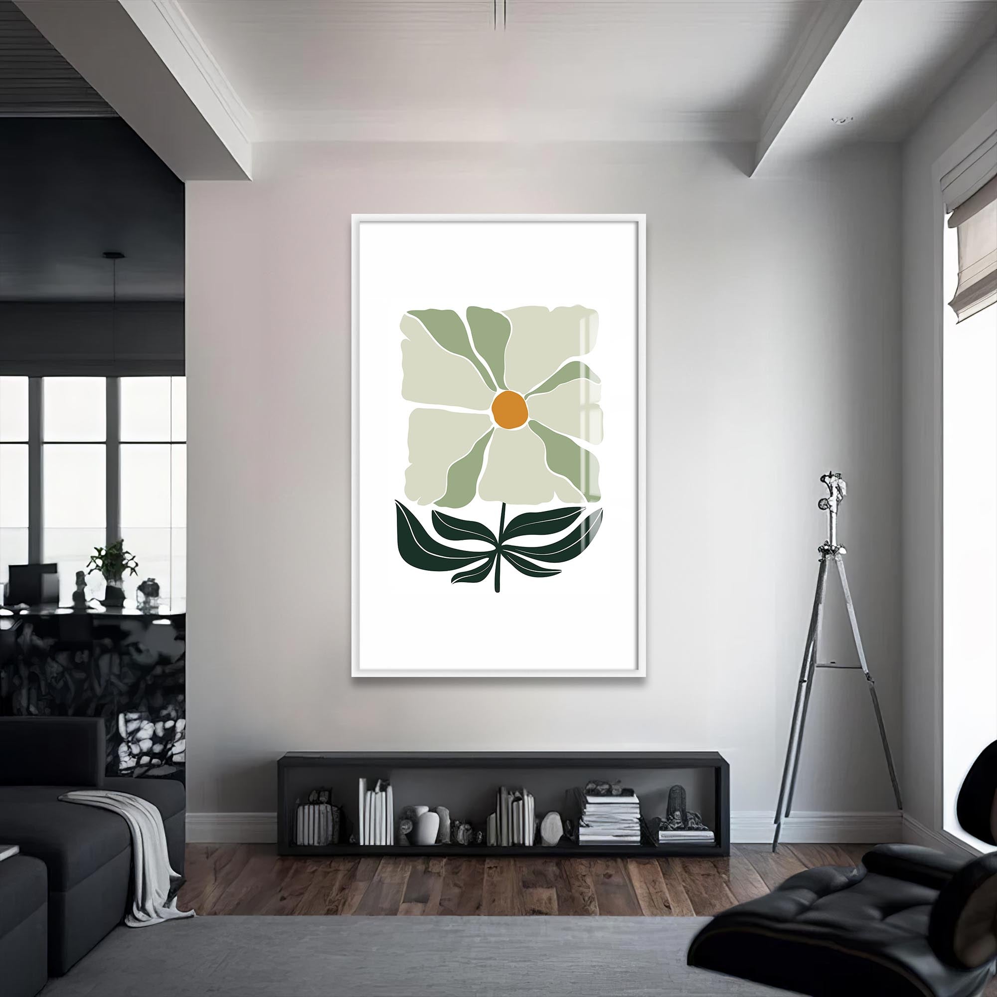 Soft Ivory Bloom– Bohemian Tempered Glass Wall Art