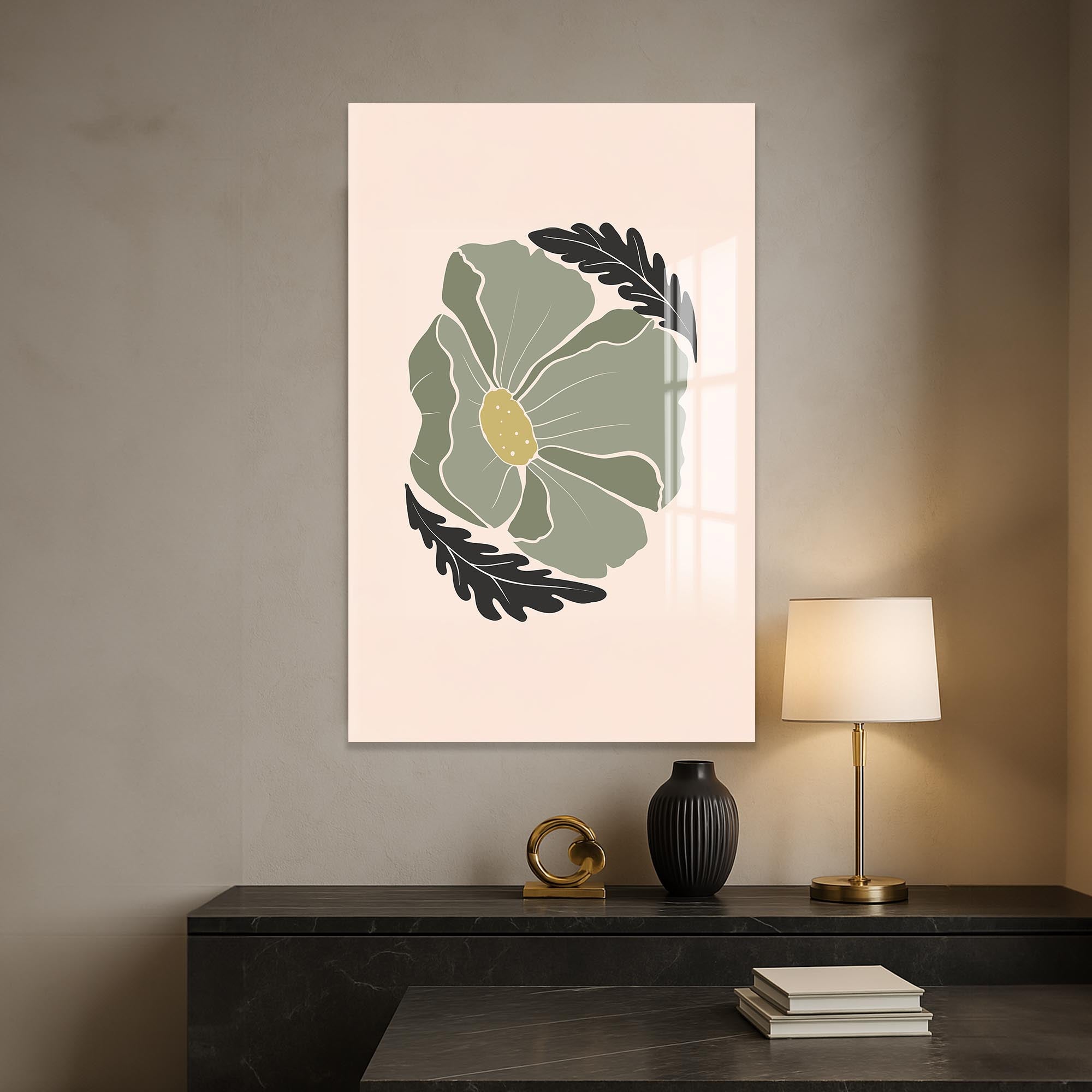 Artronauts Glass Print Sage Petal Calm– Bohemian Tempered Glass Wall Art