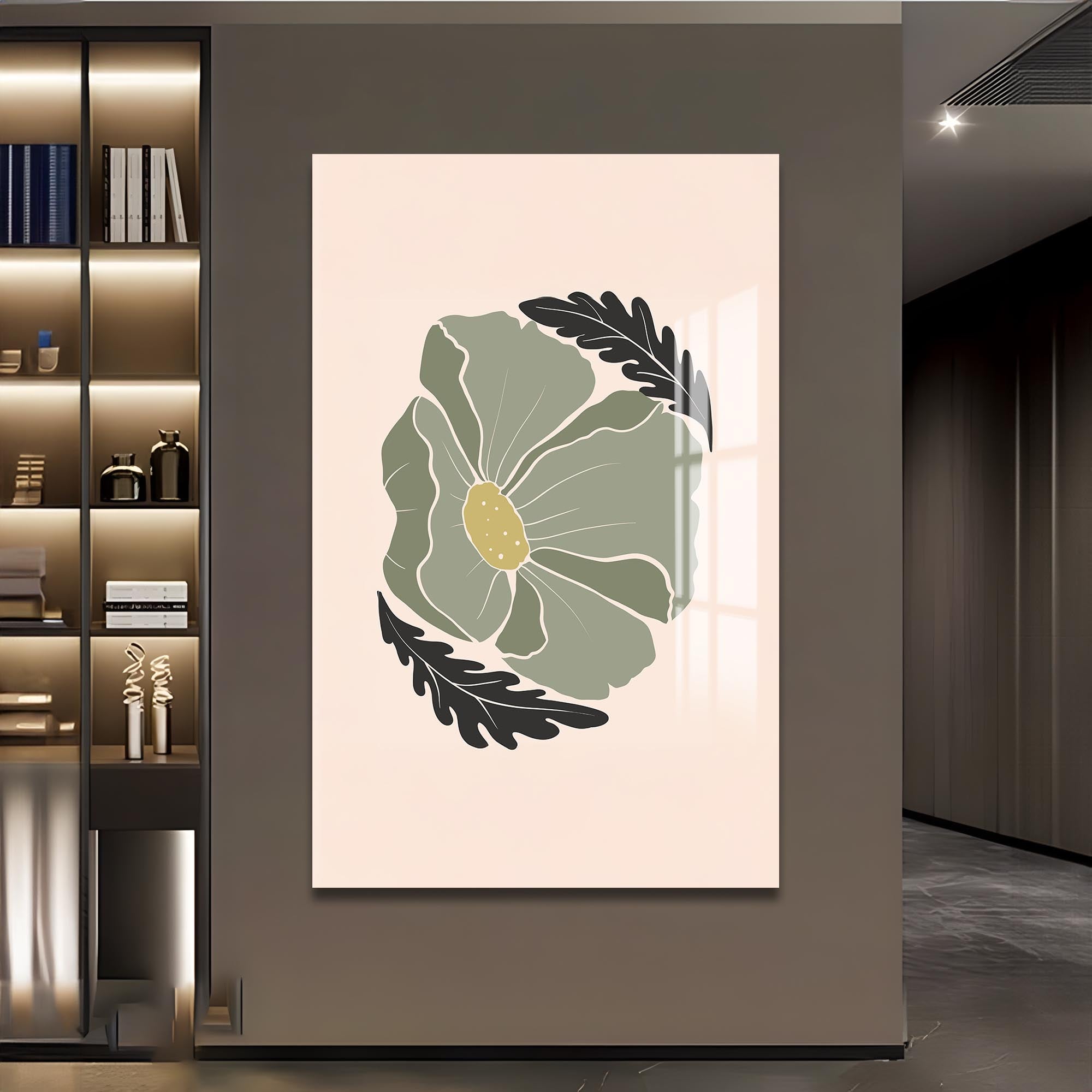 Artronauts Glass Print Sage Petal Calm– Bohemian Tempered Glass Wall Art