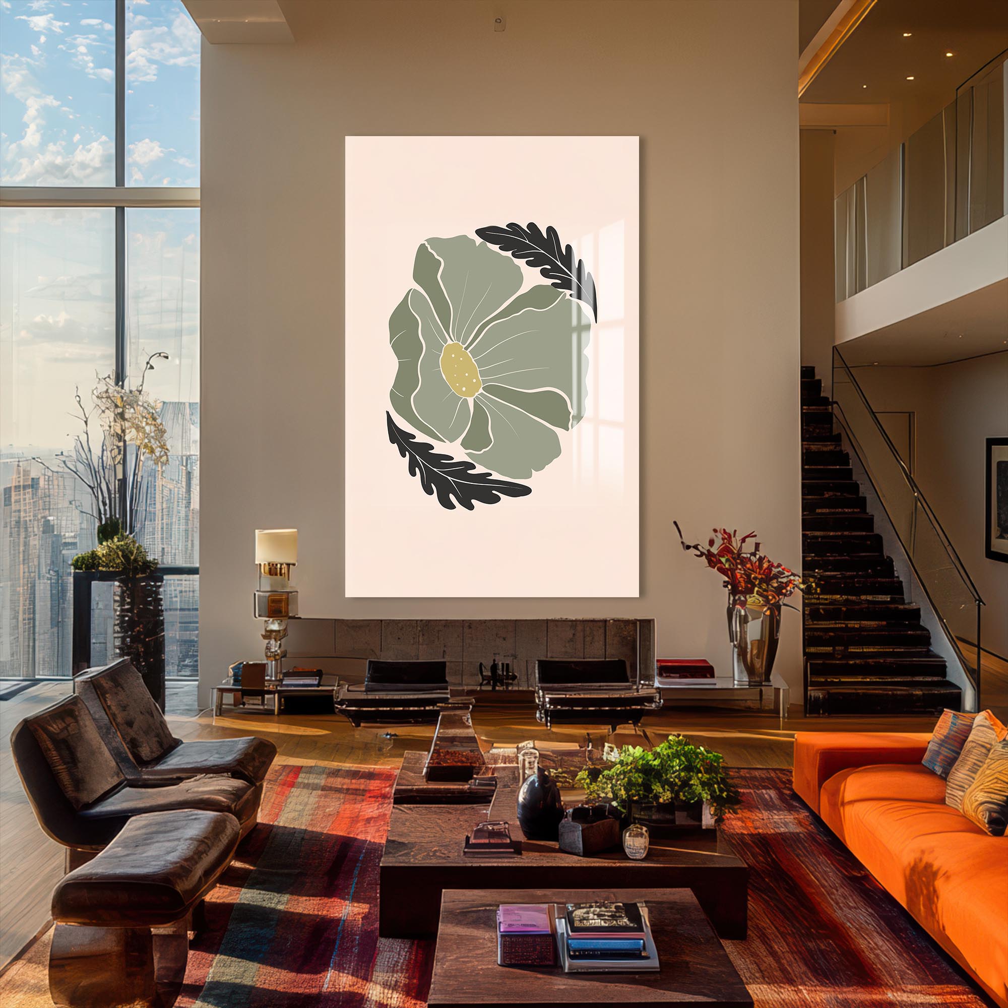 Artronauts Glass Print Sage Petal Calm– Bohemian Tempered Glass Wall Art