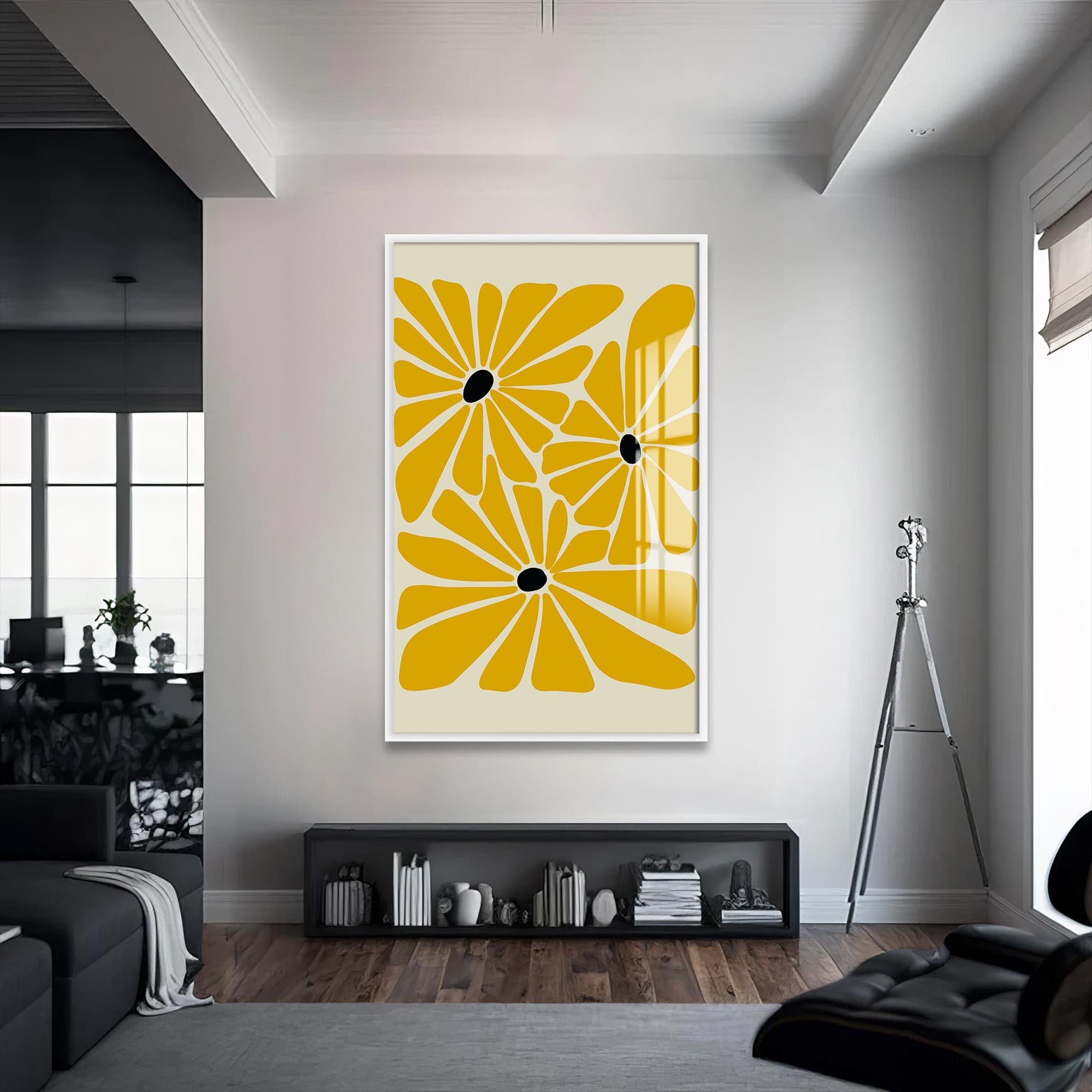 Artronauts Glass Print Golden Meadow Trio– Bohemian Tempered Glass Wall Art (