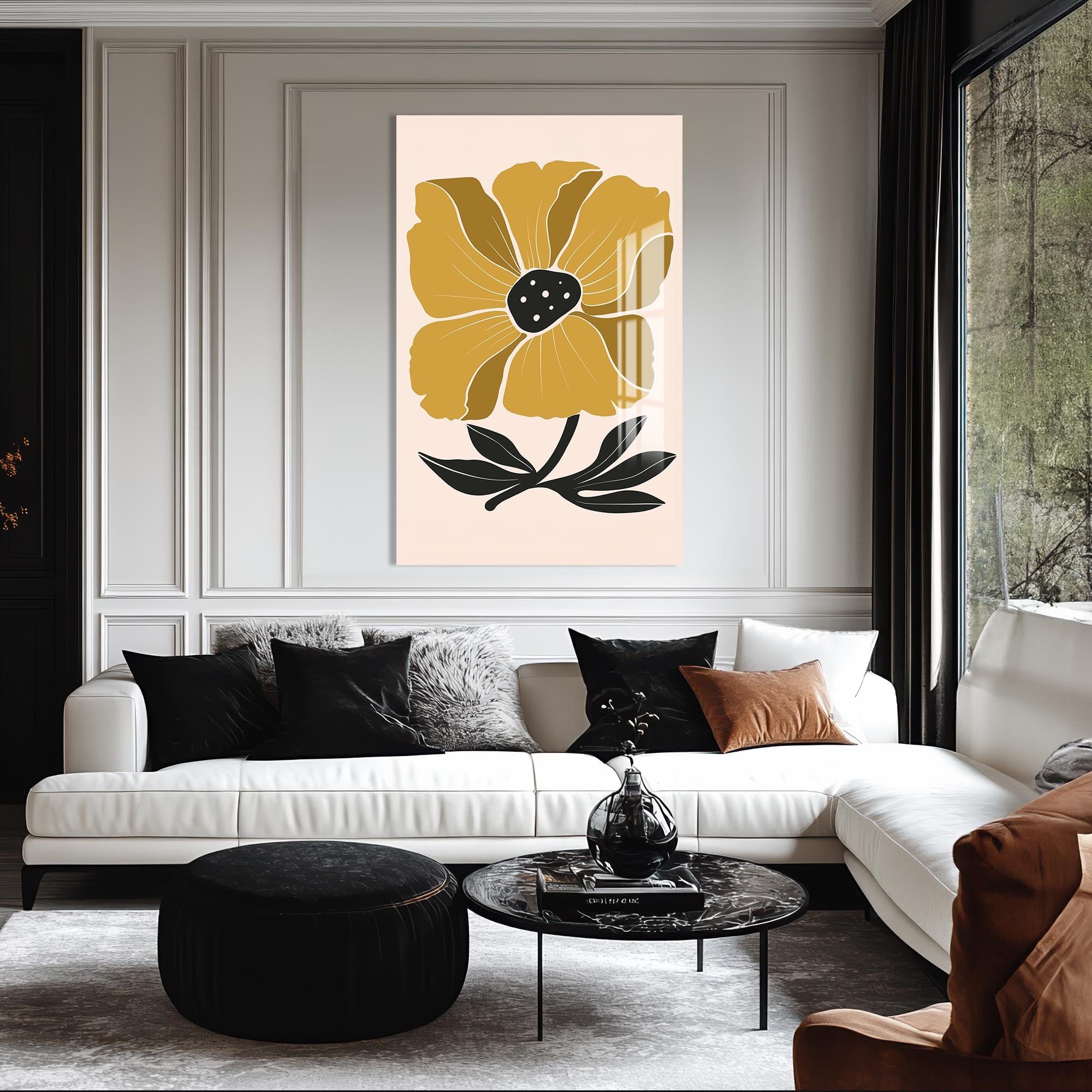 Artronauts Glass Print Golden Poppy Bloom– Bohemian Tempered Glass Wall Art