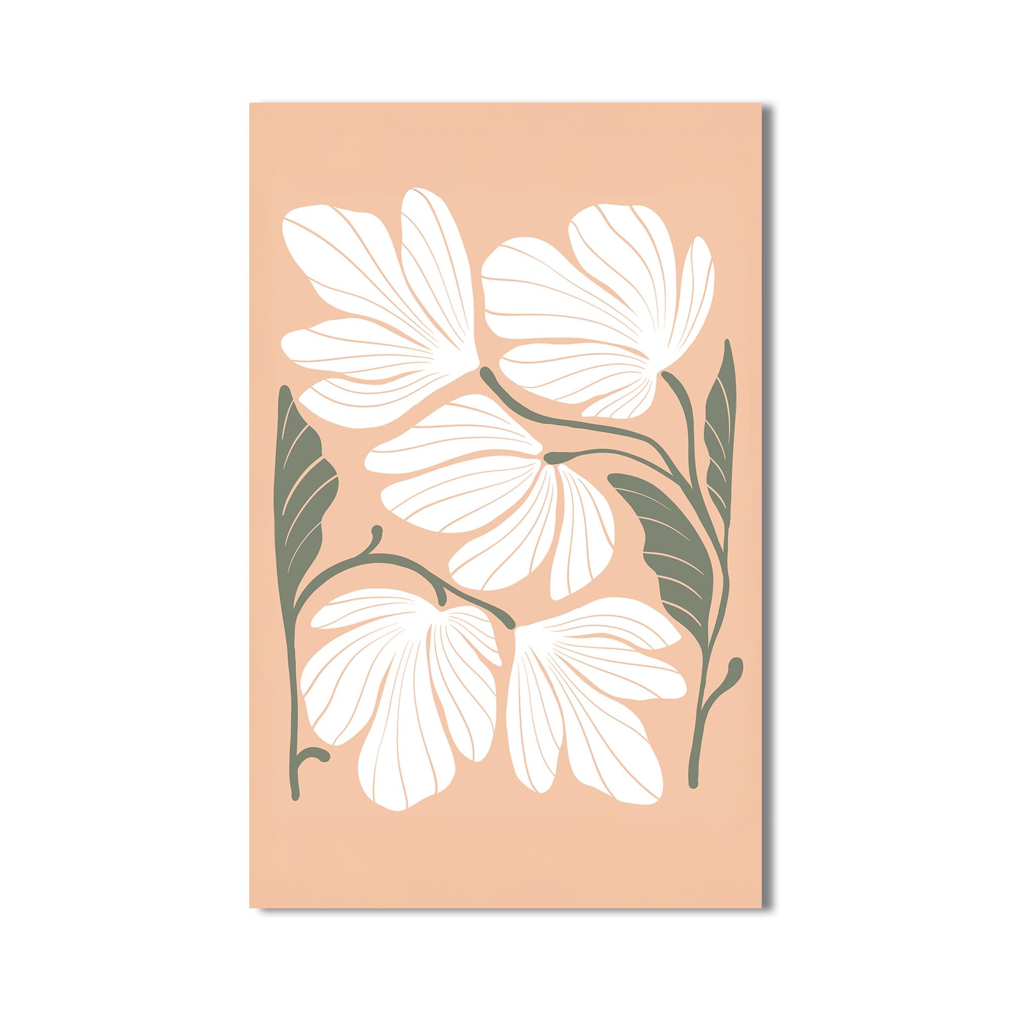 Peach Petal Cluster– Bohemian Tempered Glass Wall Art