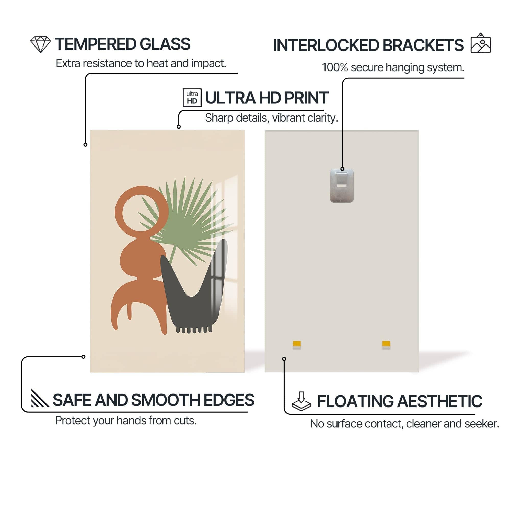 Artronauts Glass Print Palm Still Life– Bohemian Tempered Glass Wall Art
