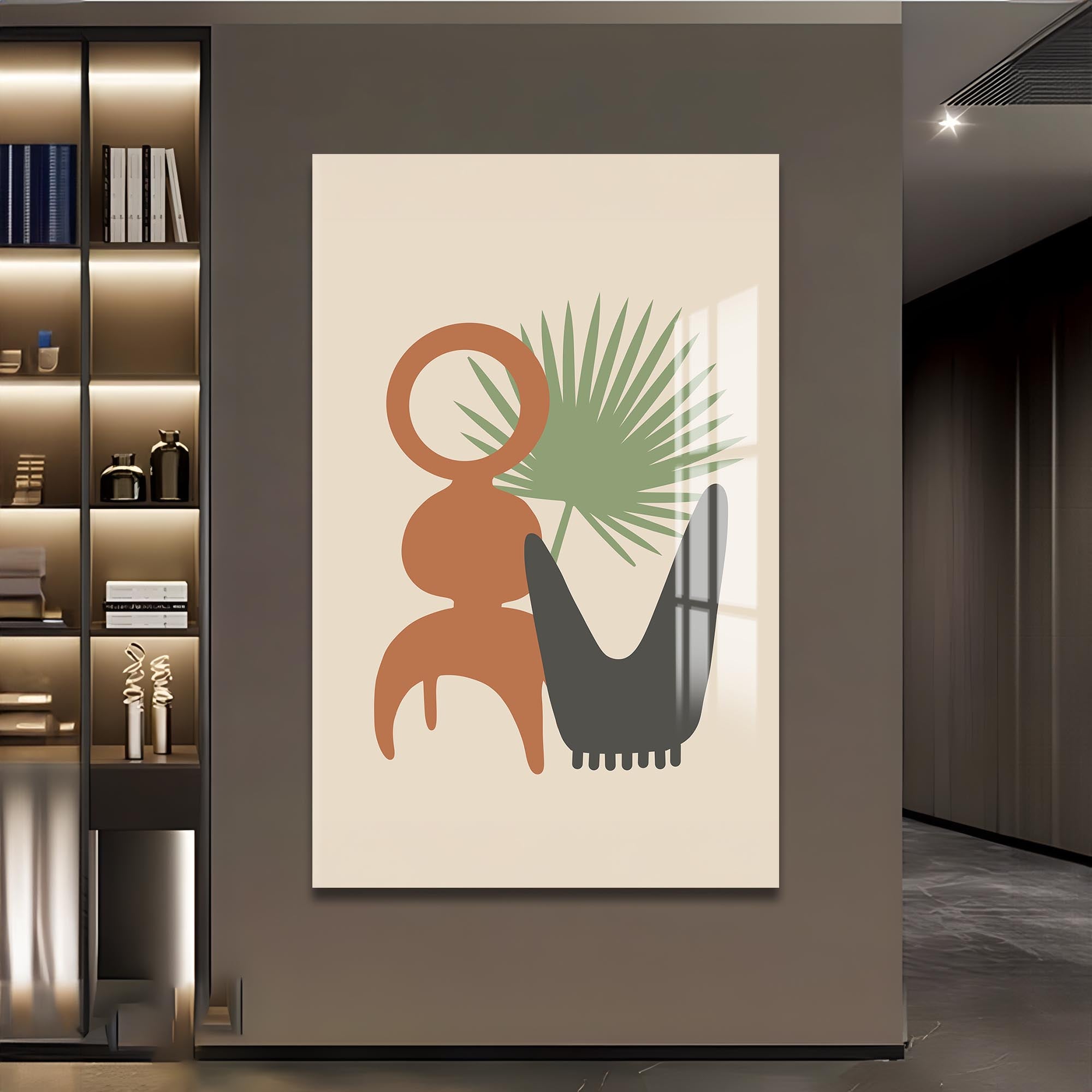 Palm Still Life– Bohemian Tempered Glass Wall Art