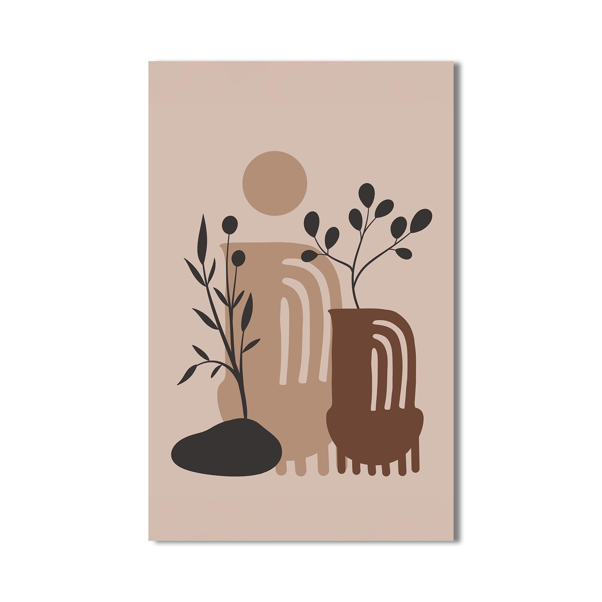 Desert Vase Composition– Bohemian Tempered Glass Wall Art