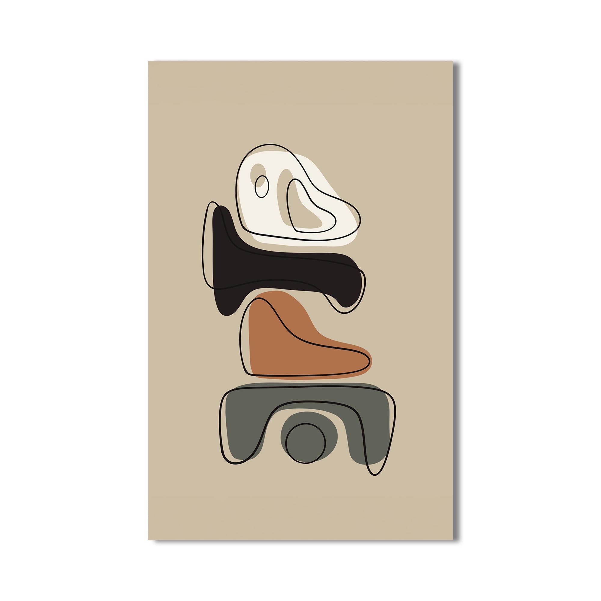 Artronauts Glass Print Modern Stone Stack– Bohemian Tempered Glass Wall Art