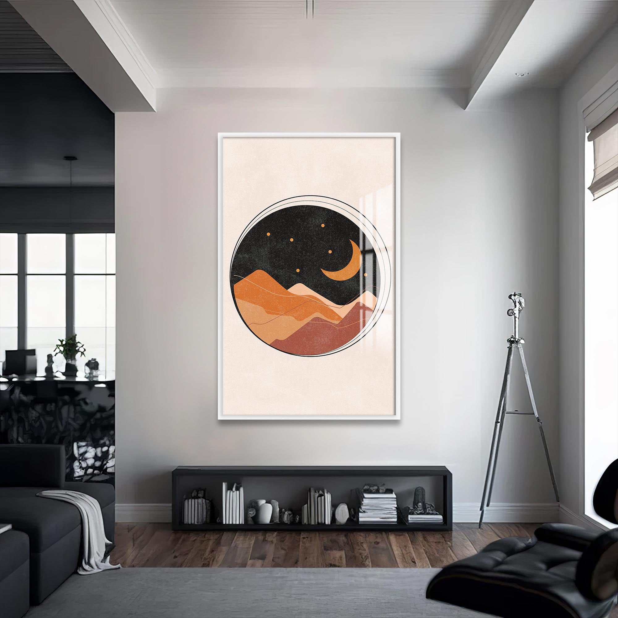 Desert Moonscape– Bohemian Tempered Glass Wall Art