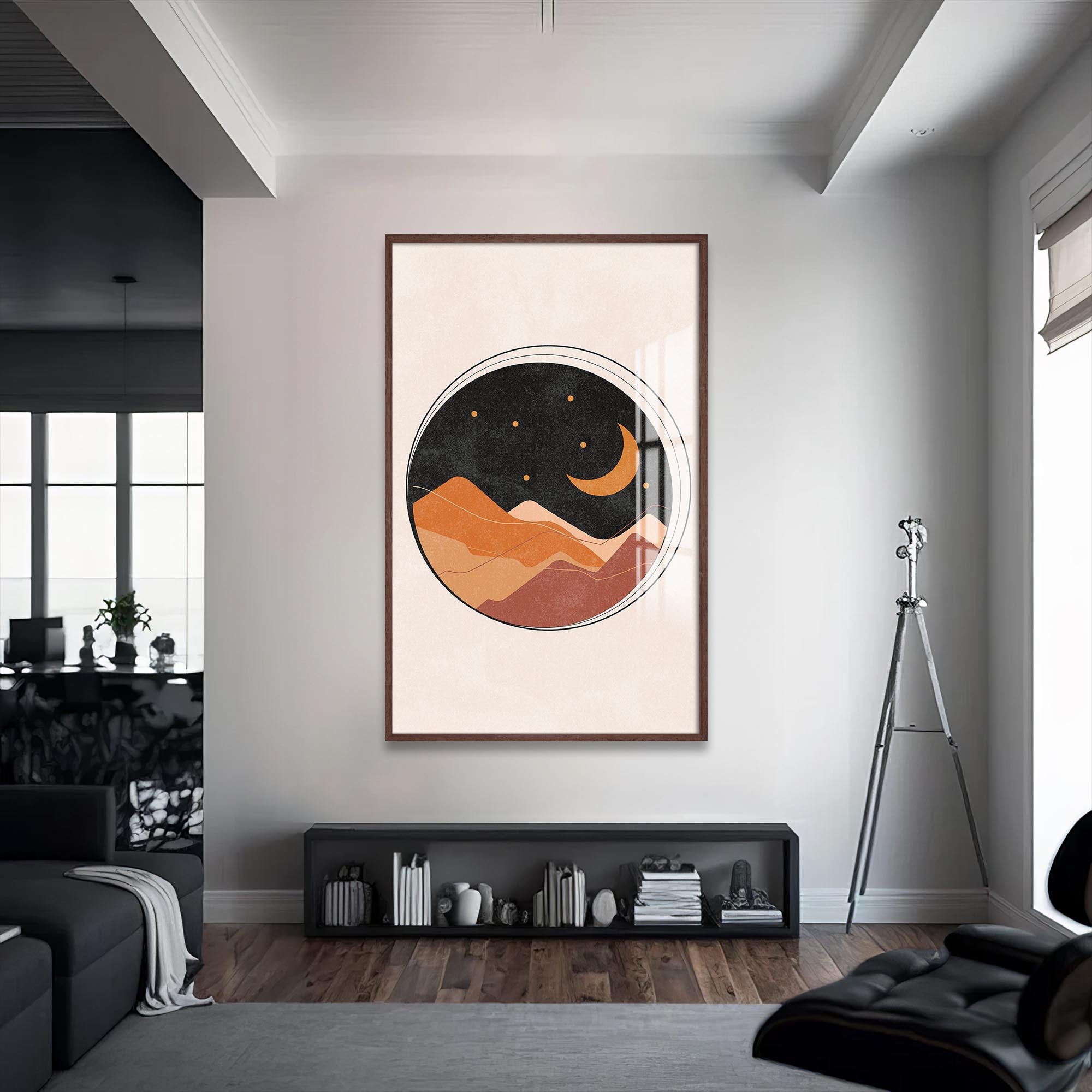 Desert Moonscape– Bohemian Tempered Glass Wall Art