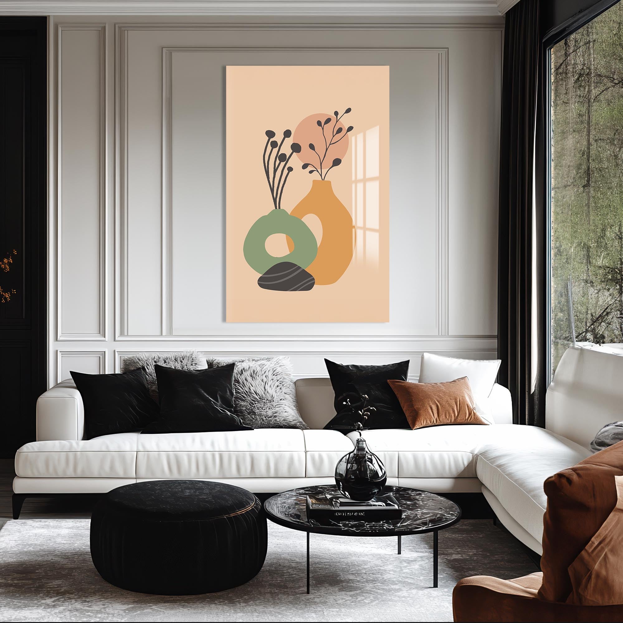 Soft Vase Still Life– Bohemian Tempered Glass Wall Art
