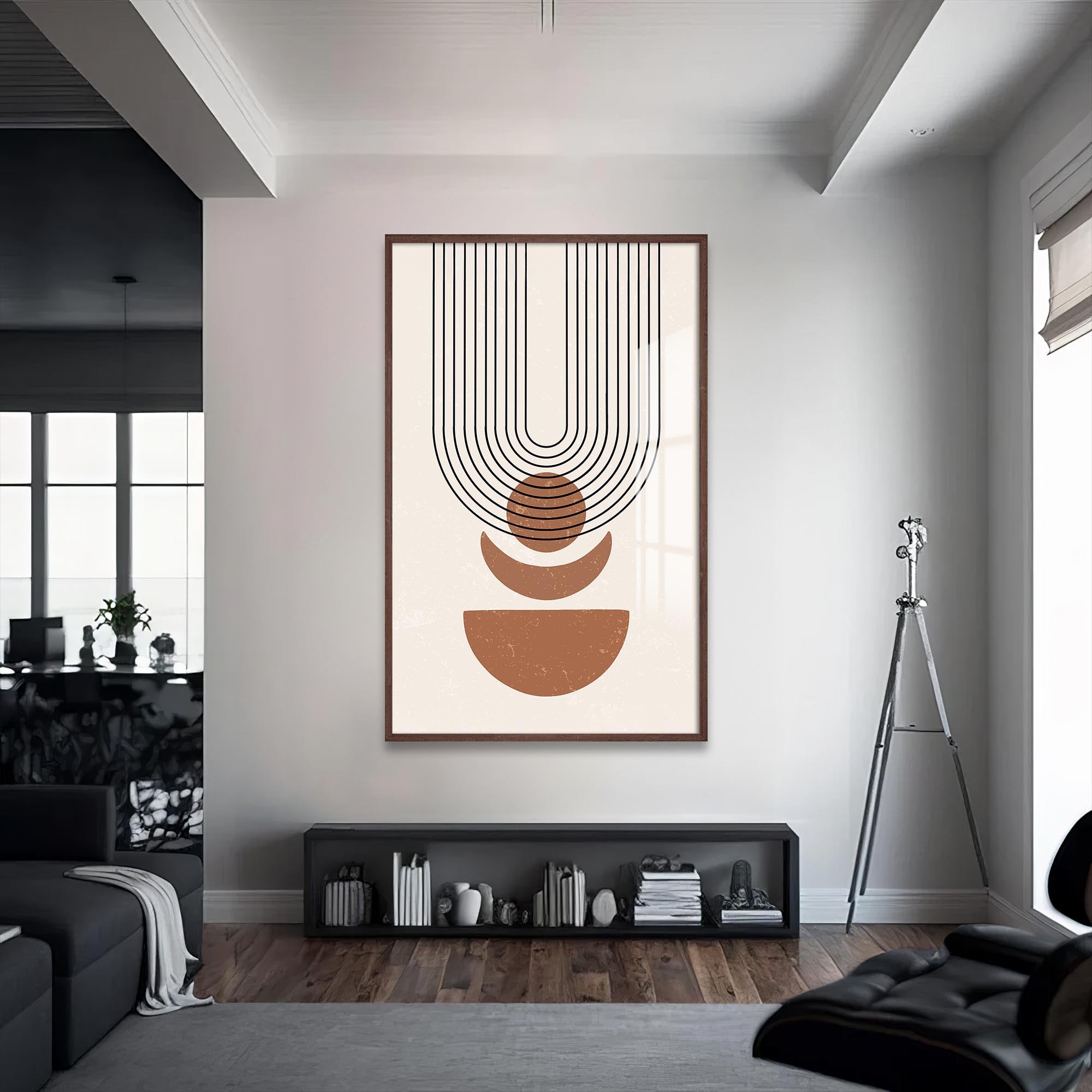 Retro Arc Balance– Bohemian Tempered Glass Wall Art