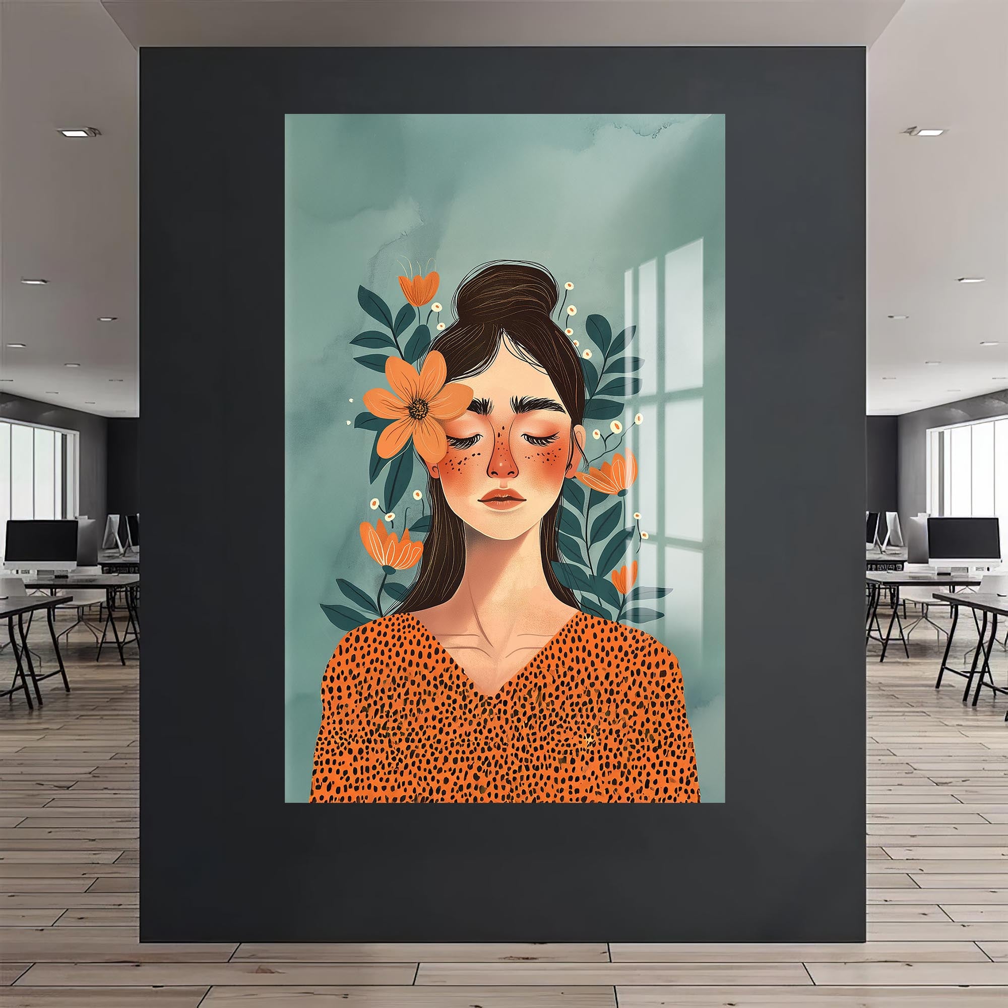 Whisper of Petals– Bohemian Tempered Glass Wall Art