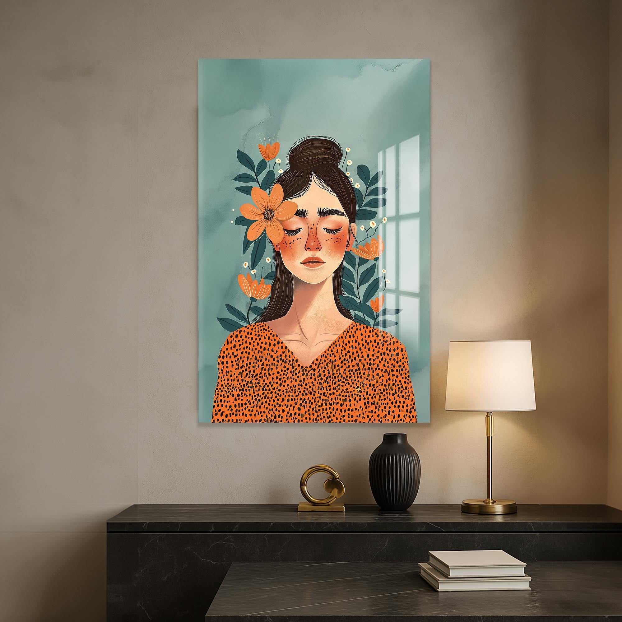 Whisper of Petals– Bohemian Tempered Glass Wall Art