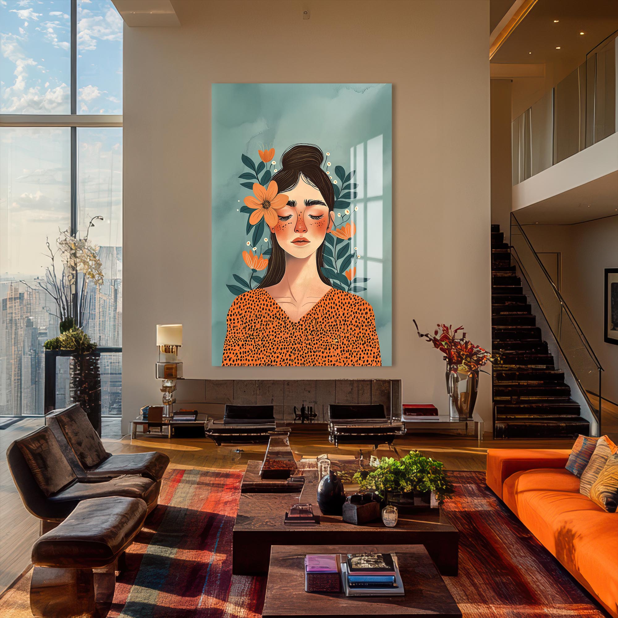 Whisper of Petals– Bohemian Tempered Glass Wall Art