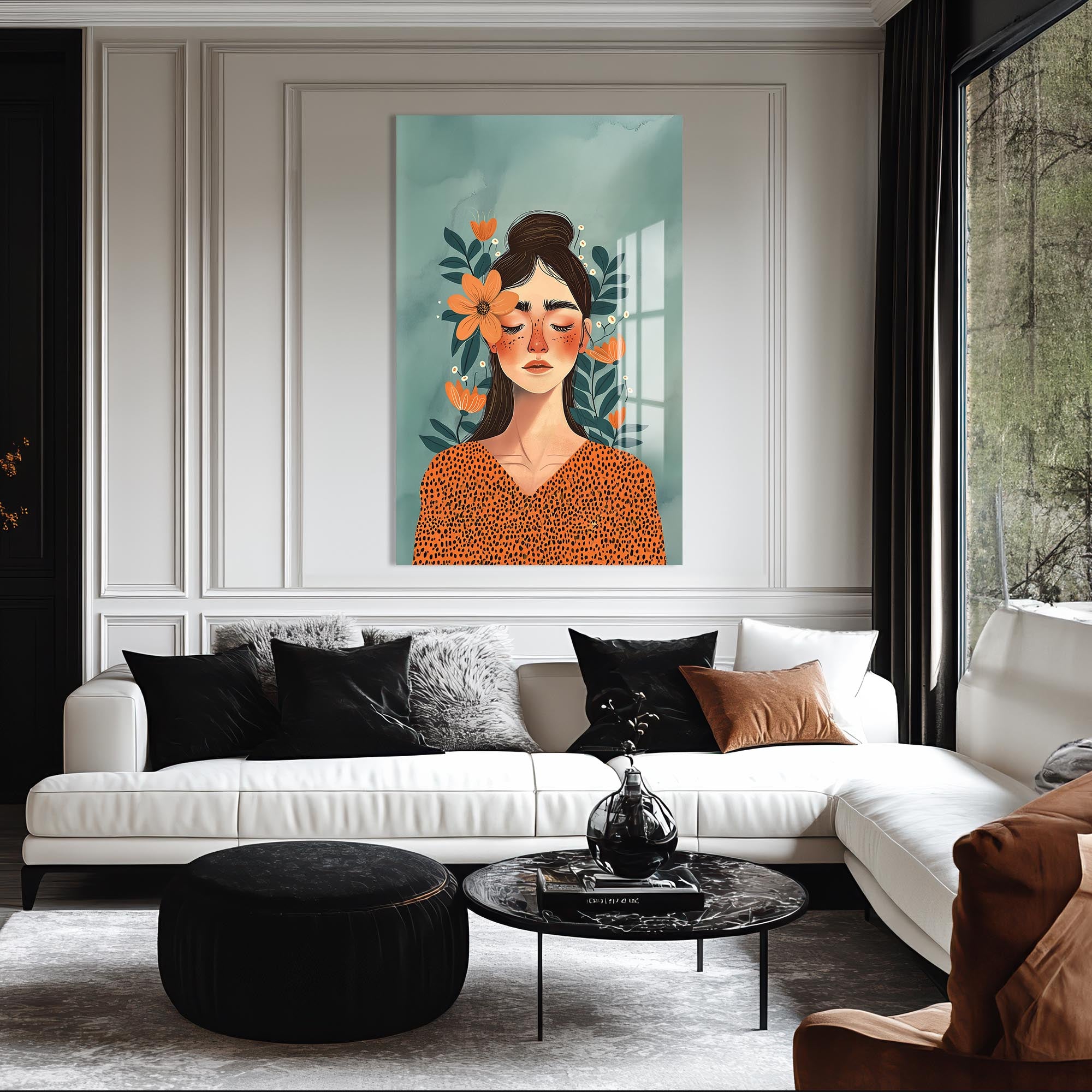 Whisper of Petals– Bohemian Tempered Glass Wall Art