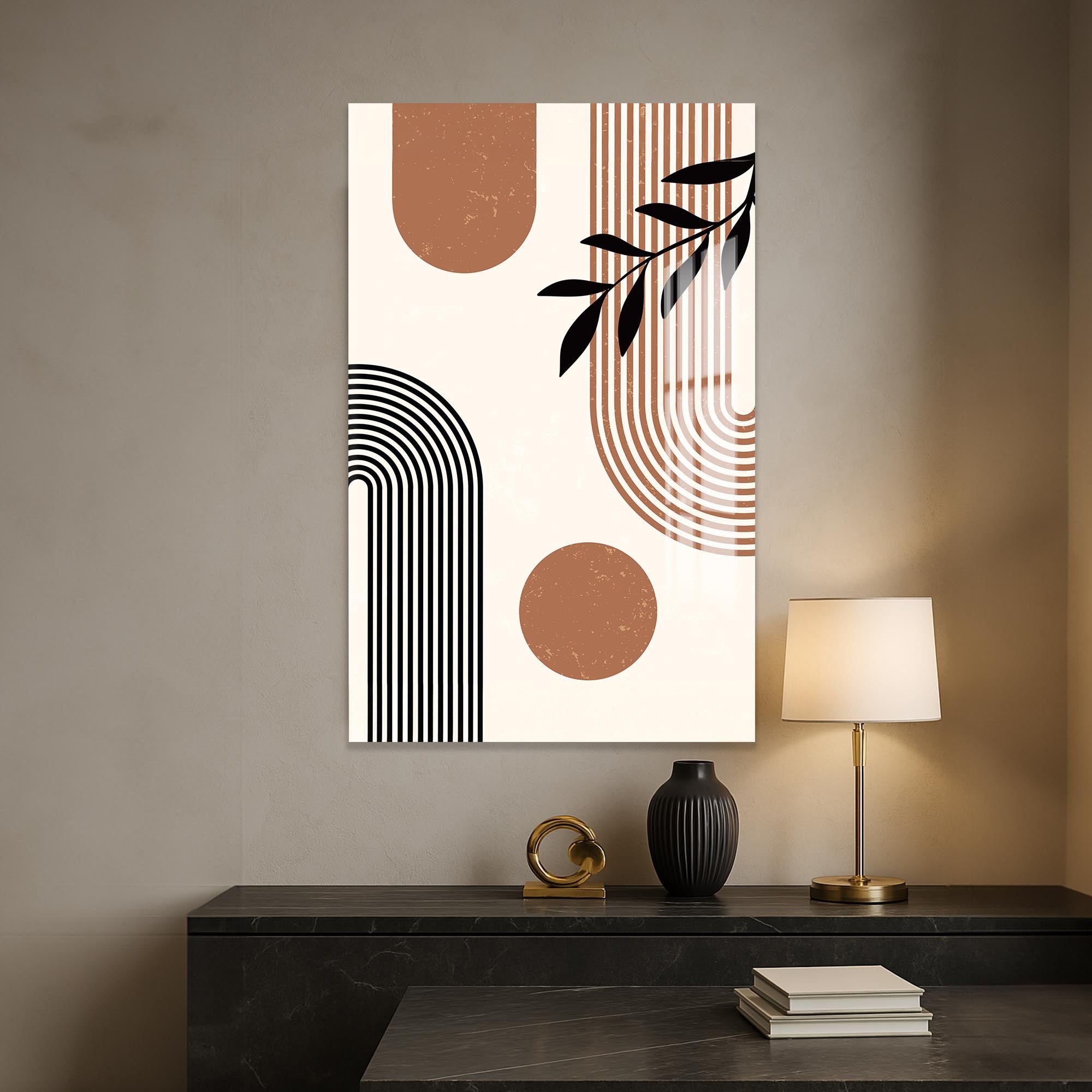 Artronauts Glass Print Modern Arc Composition– Bohemian Tempered Glass Wall Art