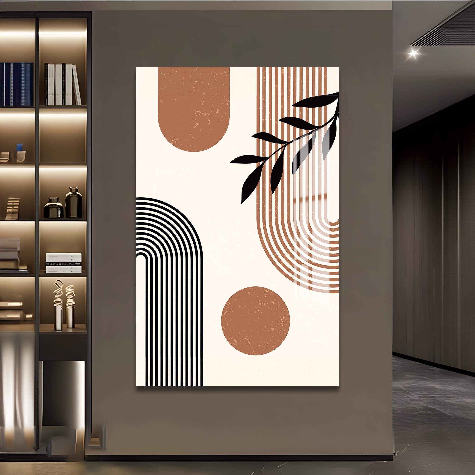 Artronauts Glass Print Modern Arc Composition– Bohemian Tempered Glass Wall Art